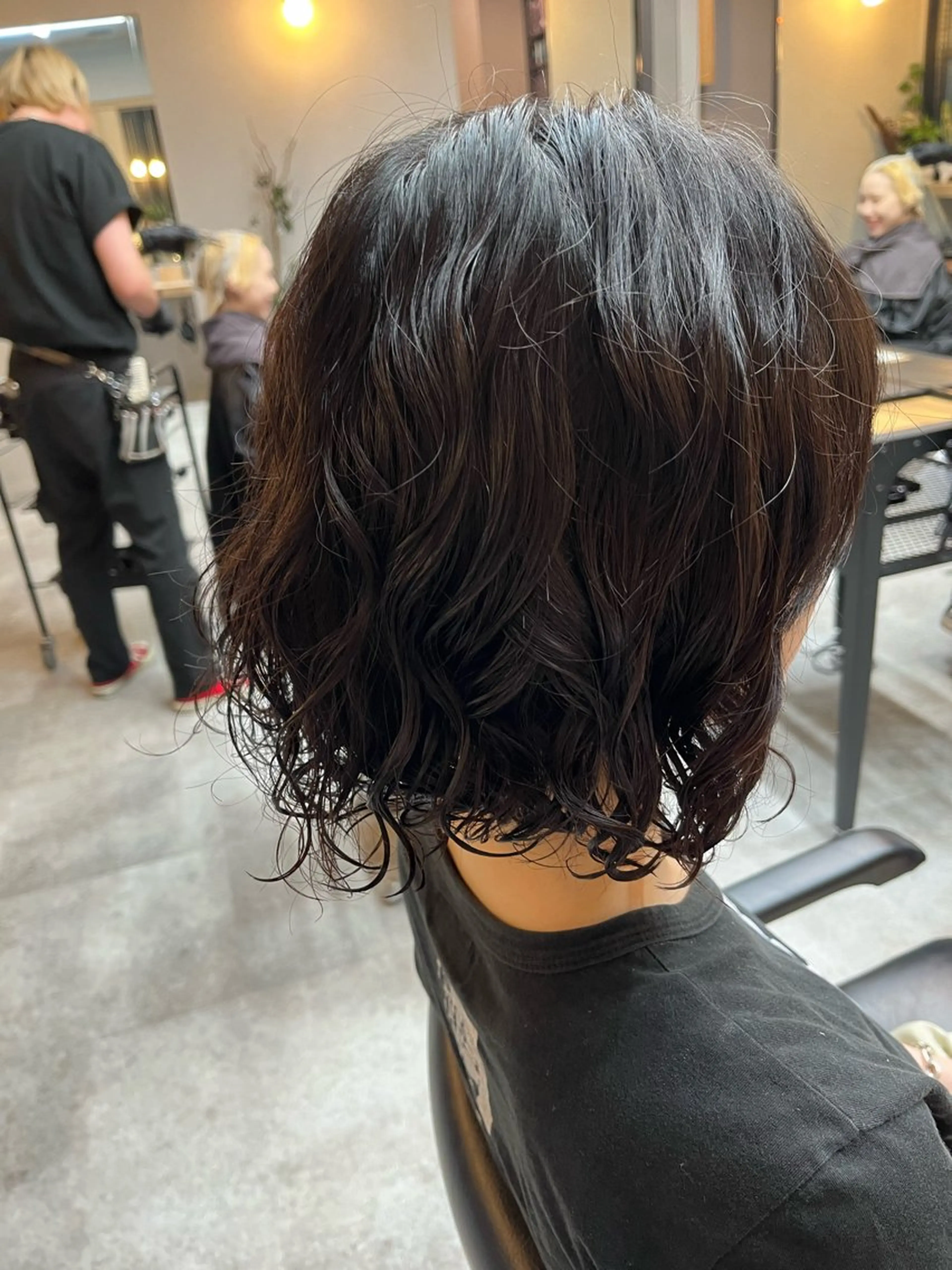 ミディアム ミディアムパーマ ボブ パーマ トリートメント 🫧艶感カラー/ あいり🤍のヘアスタイル