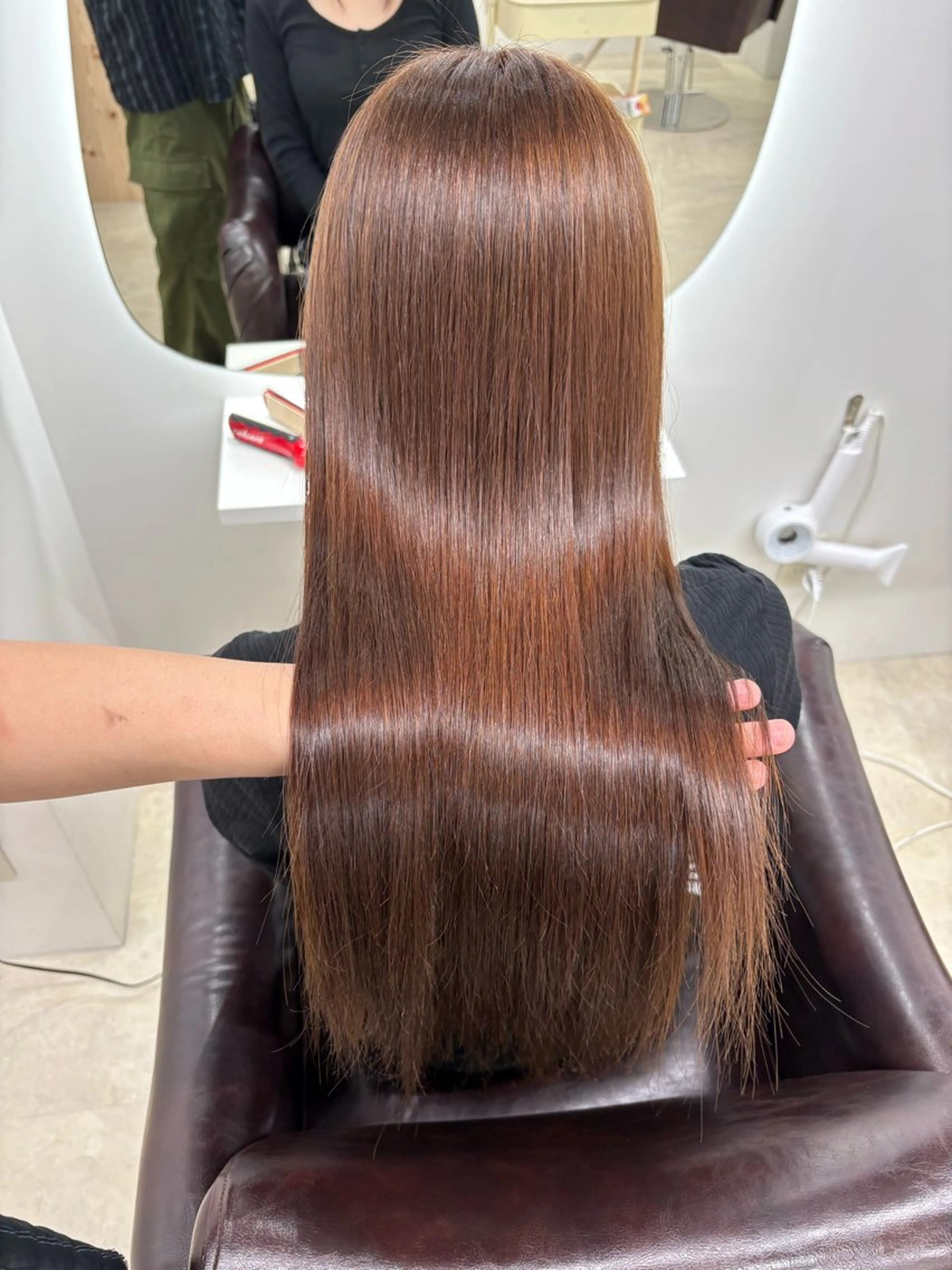 ロング カラー ヘアカラー 縮毛矯正 新宿/韓国ヘア/ 髪質改善ストレートのヘアスタイル