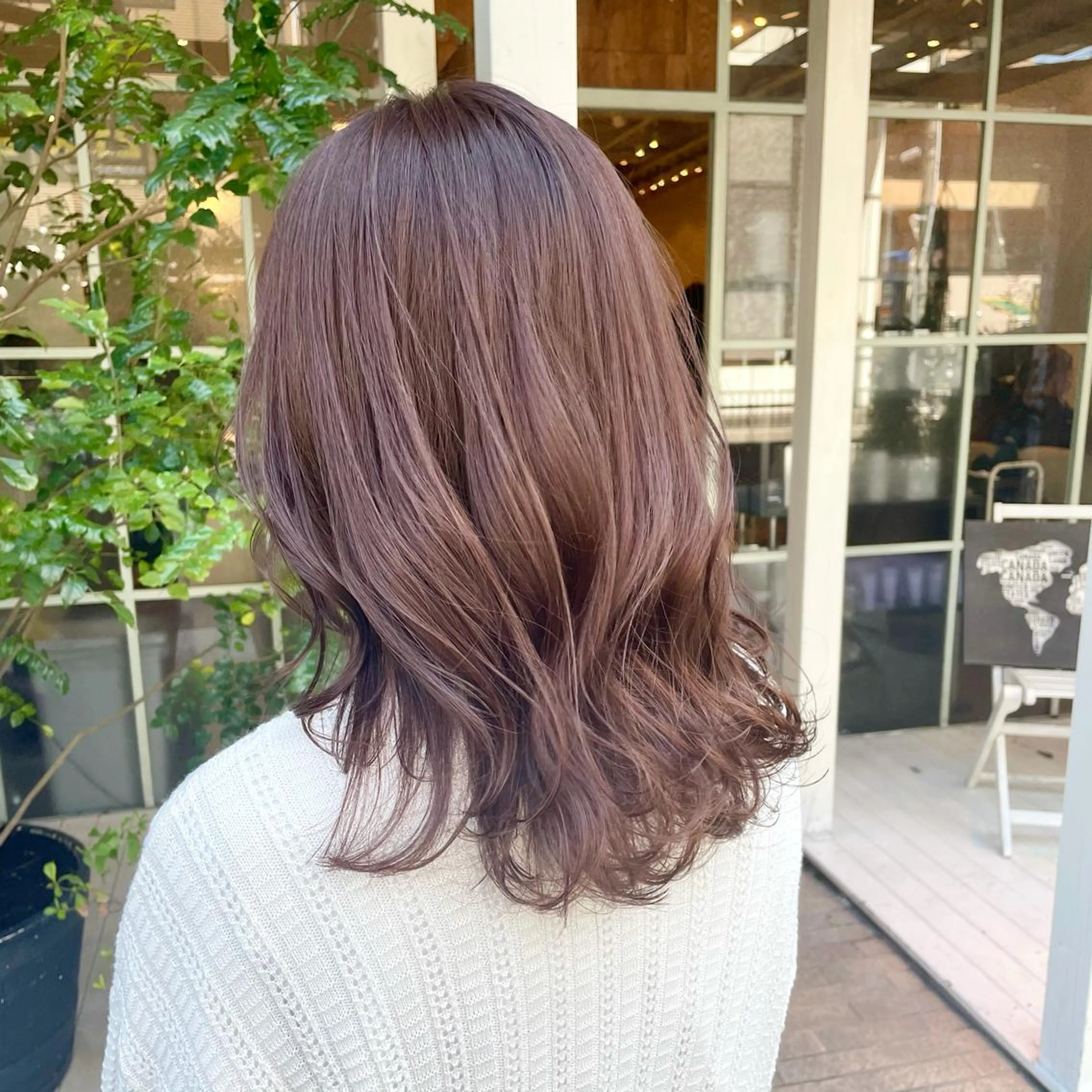 ミディアム カラー 【完全個室】髪質改善 暖色カラー/山崎唯奈のヘアスタイル