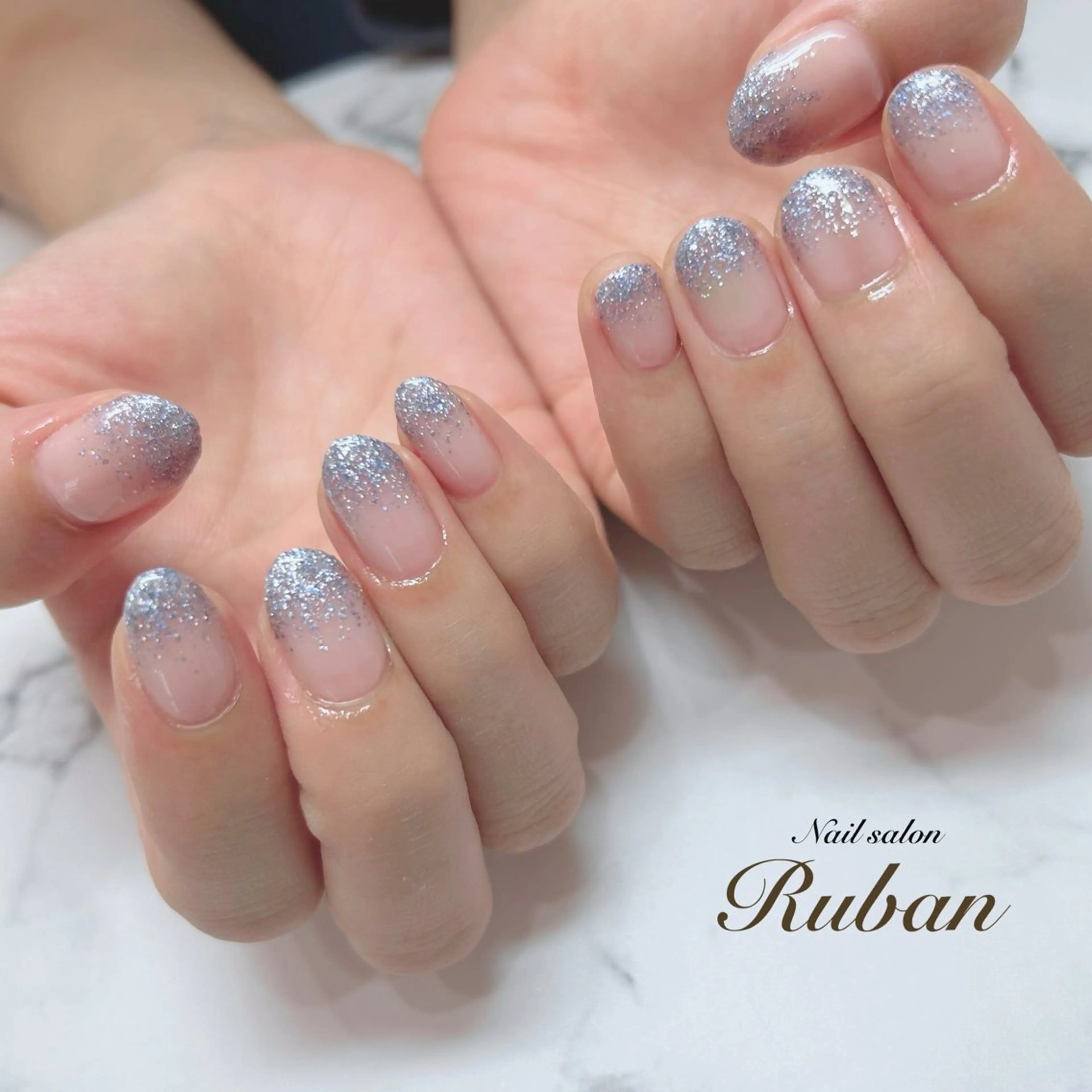 ネイル グラデーション ラメ(グリッター) ラメグラデーション Nail salon Rubanのネイルデザイン