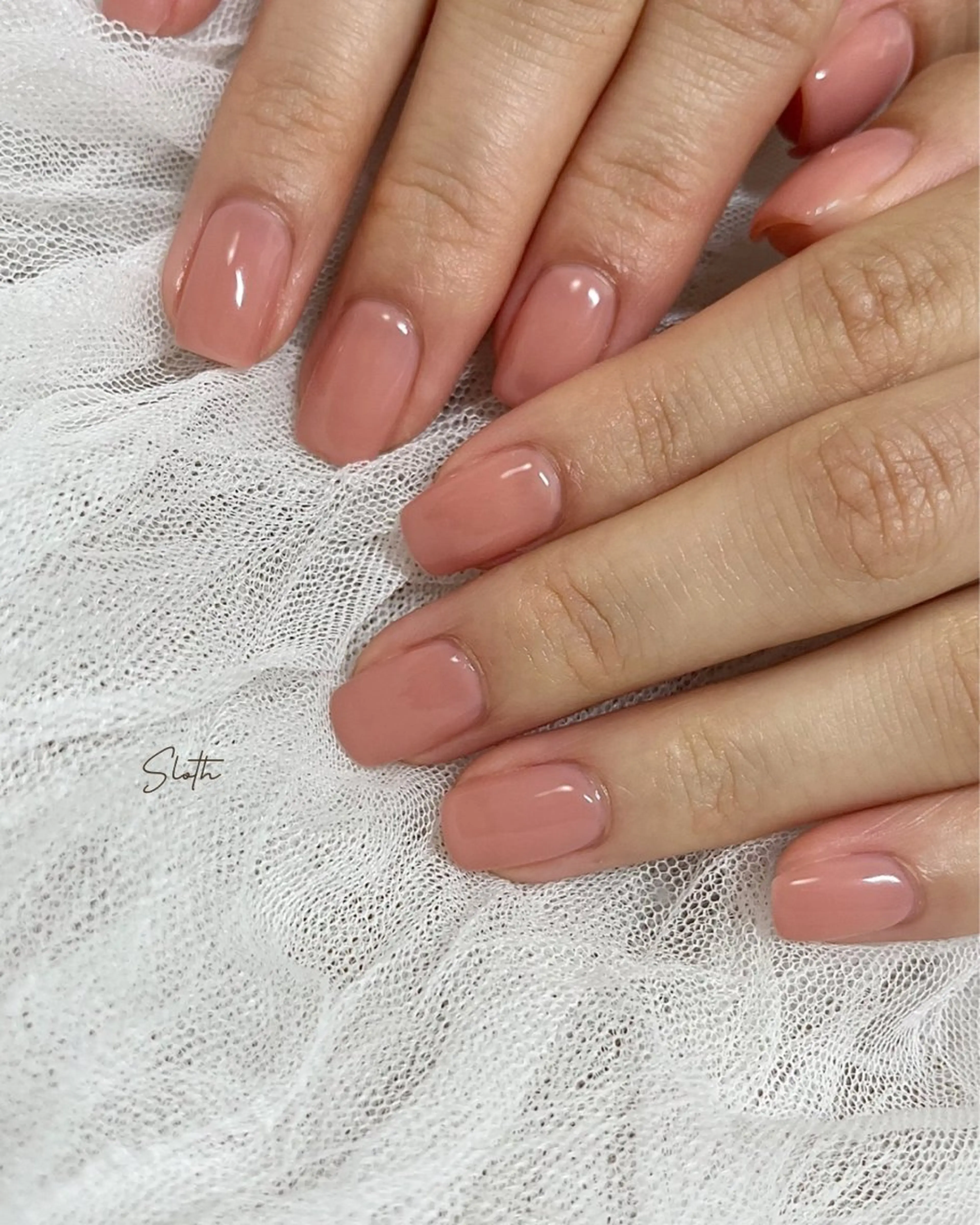 ネイル ワンカラーネイル ピンク シンプルネイル nail salon slothのネイルデザイン