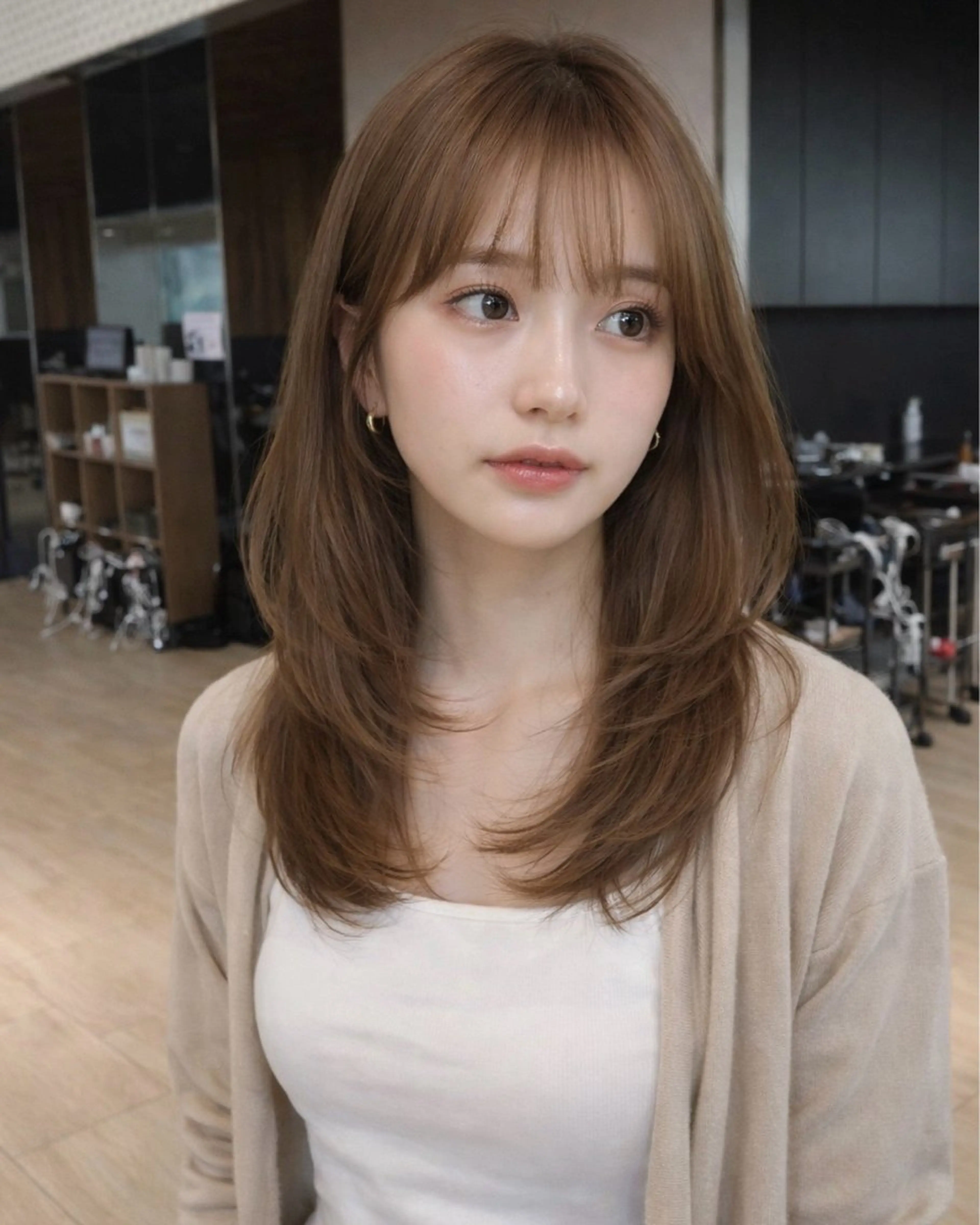 ロング カット ヘアカラー トリートメント レイヤー/顔周り カット/松岡 祥利のヘアスタイル