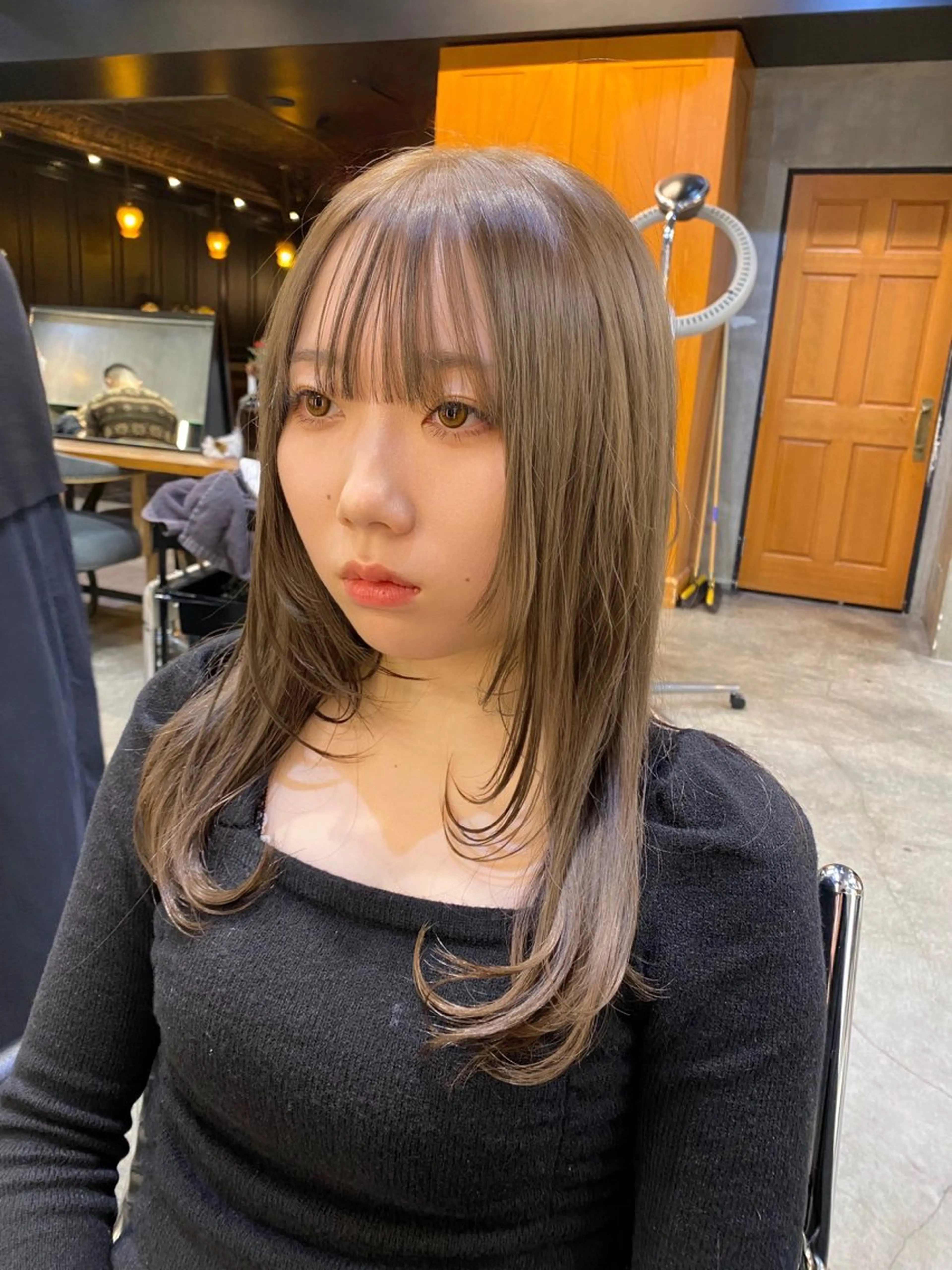 ミディアム カラー ベージュカラー ブリーチ ダブルカラー ブリーチなしカラー カット ヘアカラー Ms.CHARM所属・透明感カラー🌿 グレージュ🐺陽介のヘアスタイル