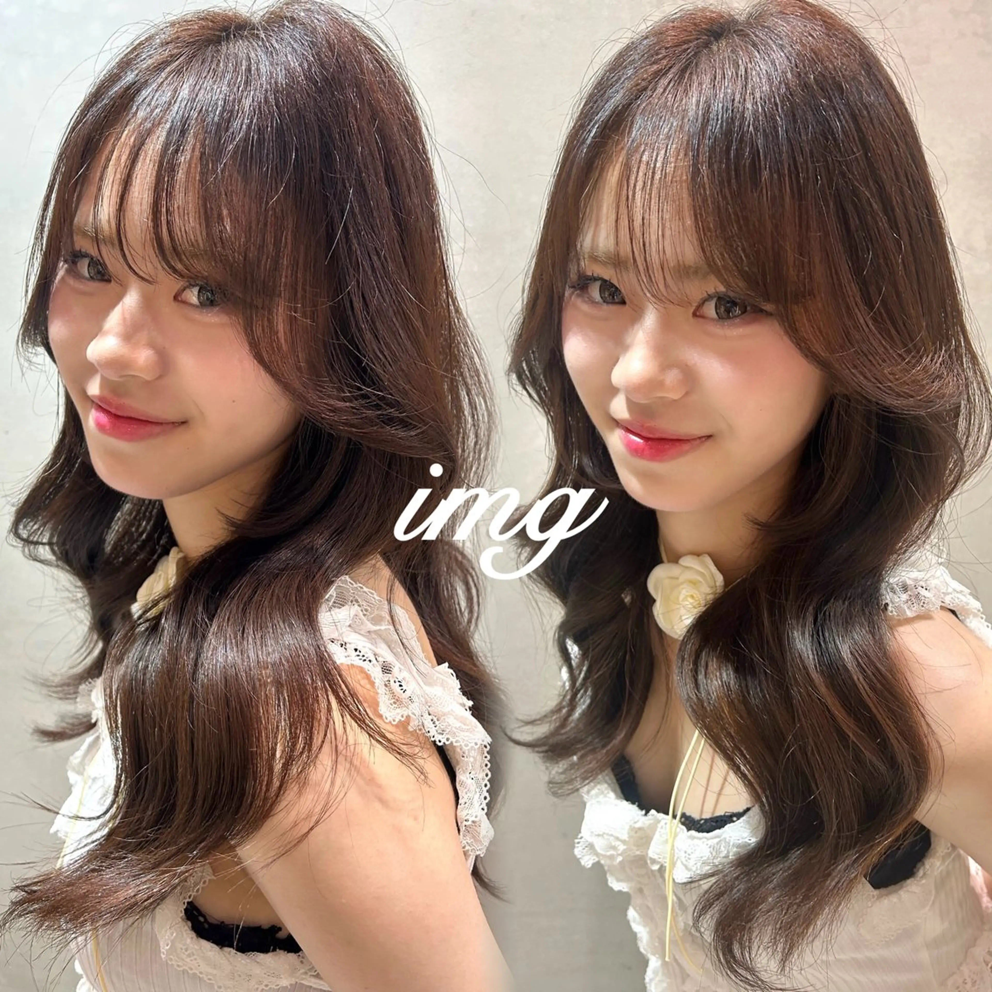 ロング 韓国風ヘア Reve by lond所属・韓国レイヤー／艶髪 ／縮毛矯正／笑  璃のヘアスタイル