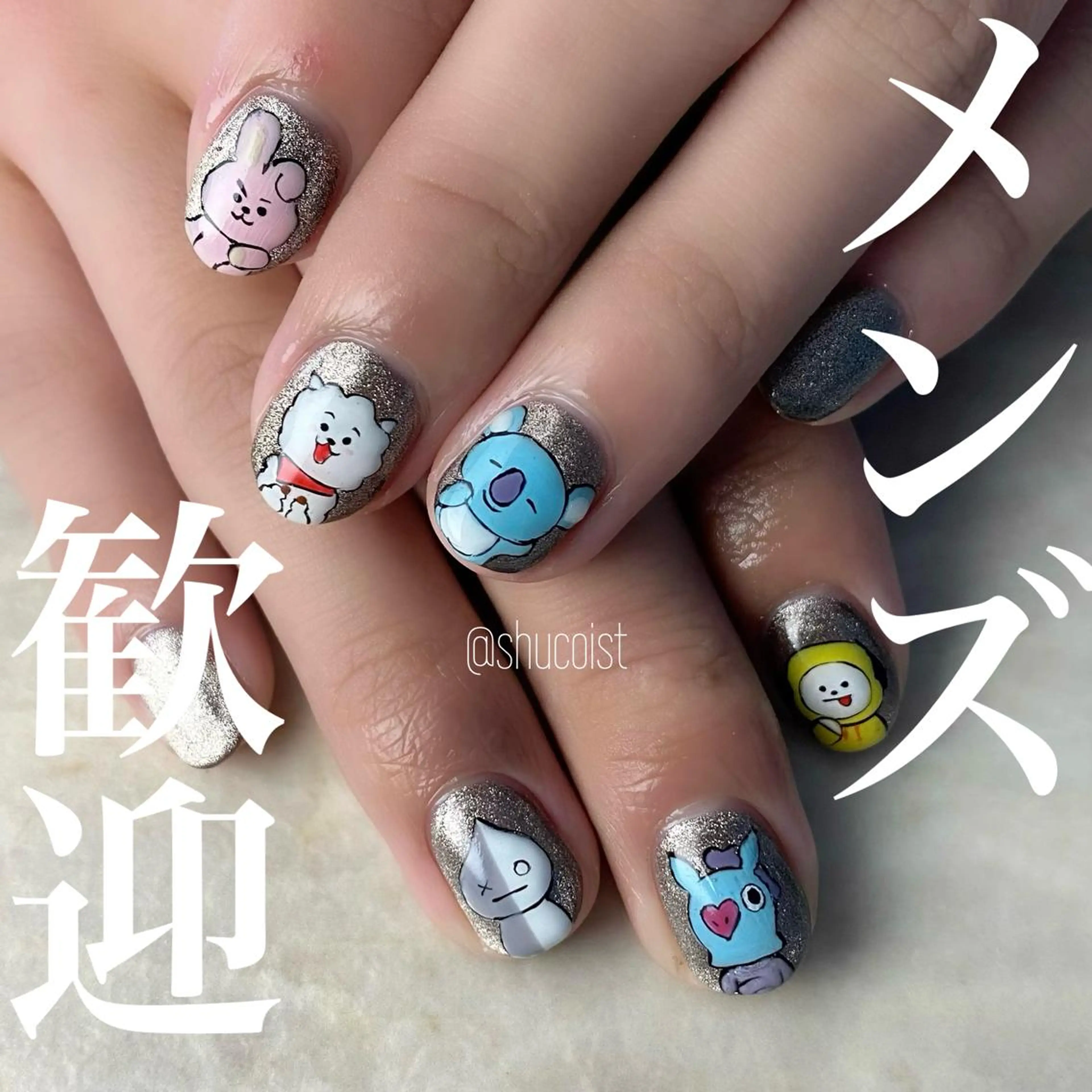 【本気の推し活💖】キャラネイル・イメージネイル対応◎アート150分【当日予約不可】の写真