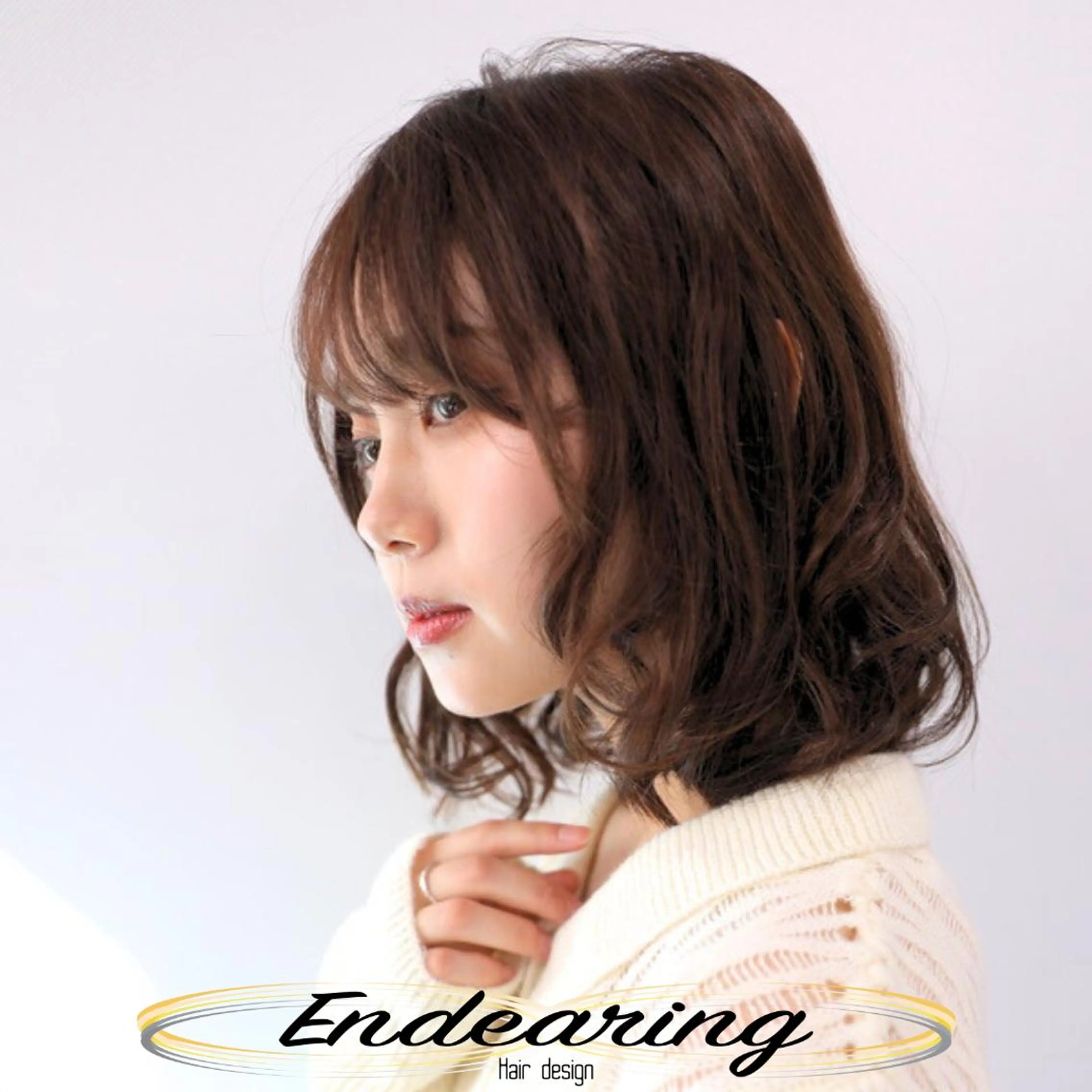 ミディアム ミディアムパーマ レイヤーカット 小顔カット トリートメント カット パーマ トリートメント Endearing 銀座/レイヤーカットのヘアスタイル