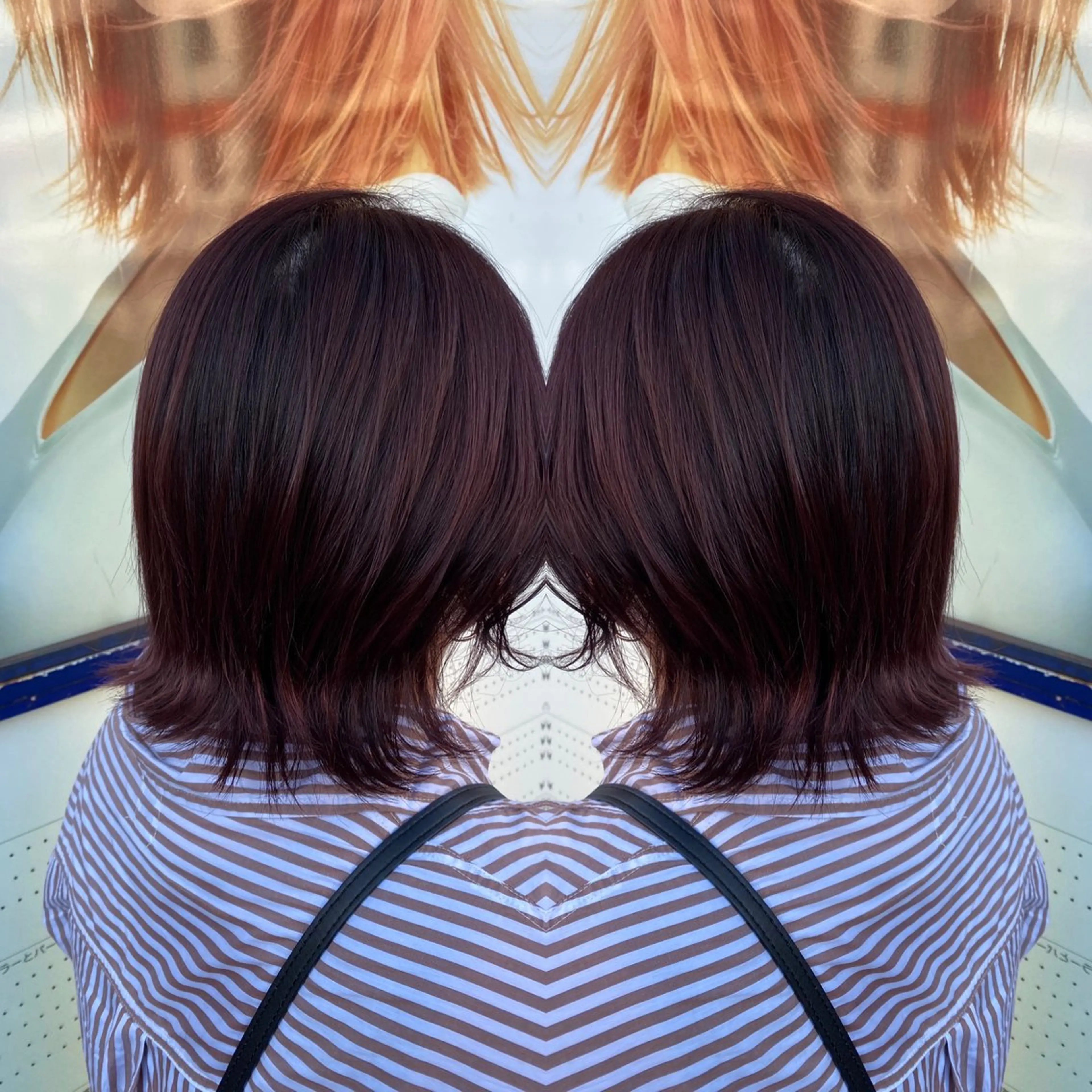 ミディアム カラー カシス ウルフカット カット ヘアカラー 髪質改善カラー/店長 宮内秀峰のヘアスタイル