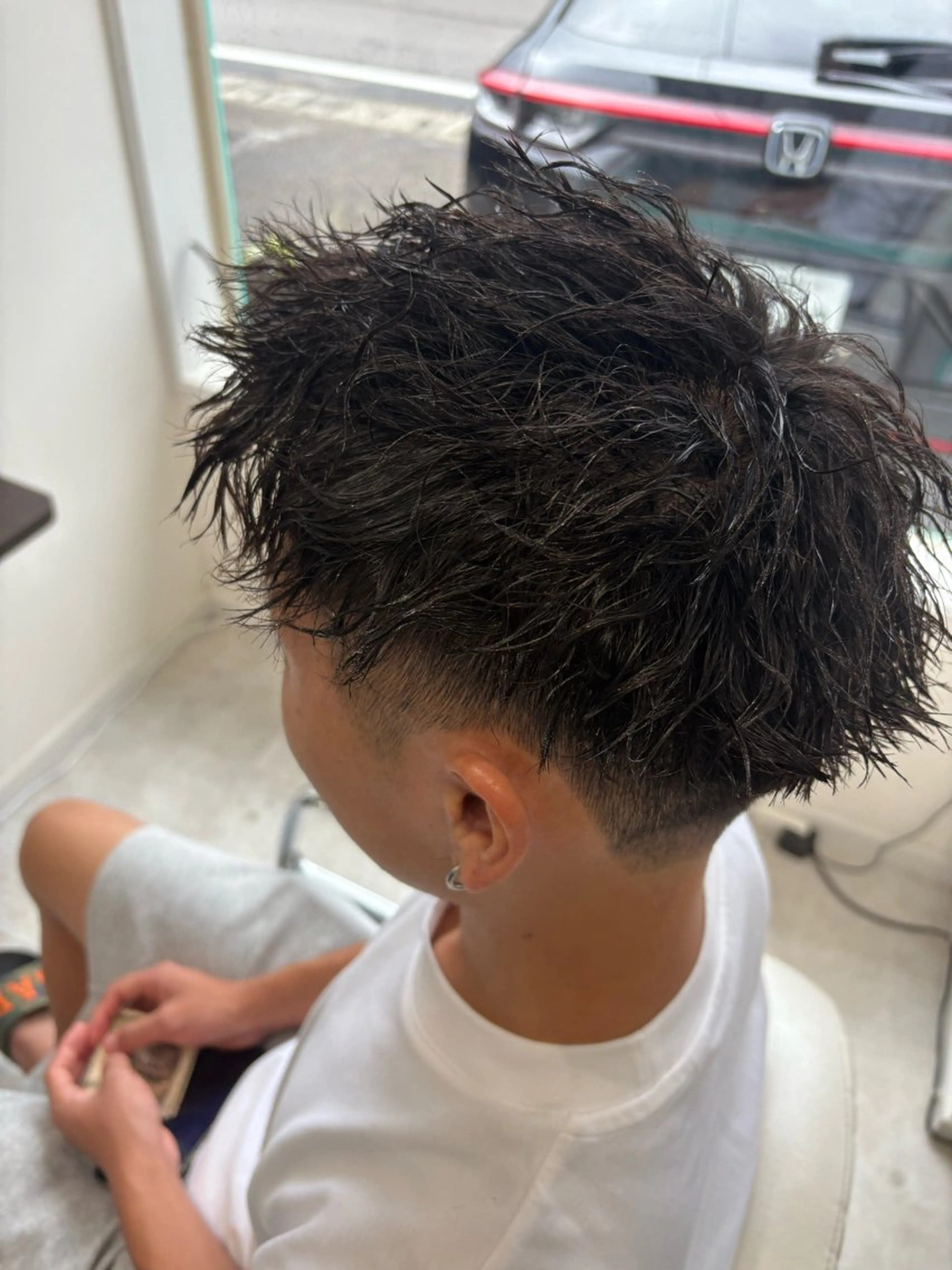 ショート パーマ メンズ カット パーマ 本間 颯太のヘアスタイル