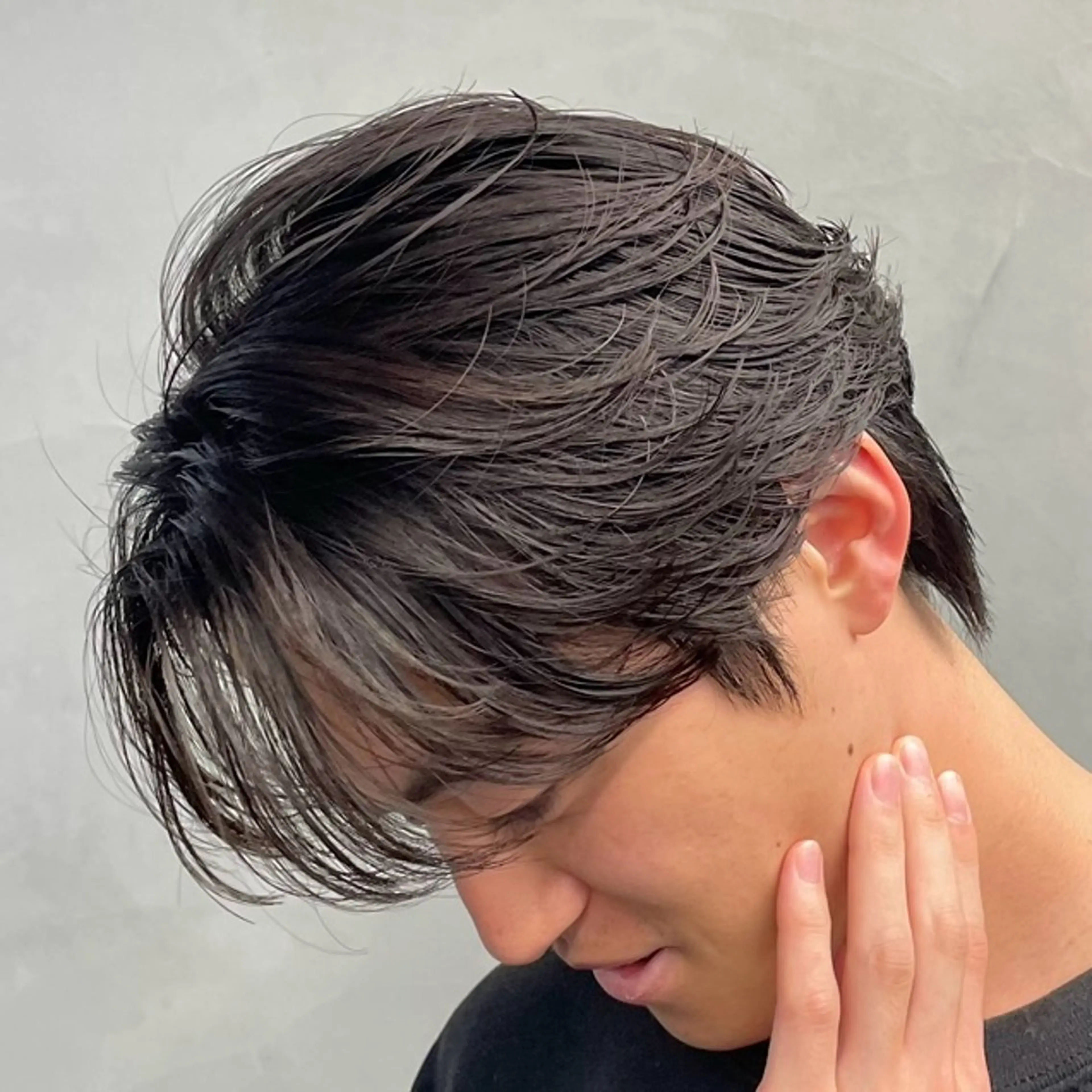ミディアム パーマ ヘアアレンジ メンズ カット パーマ fifth 石川 凪のヘアスタイル