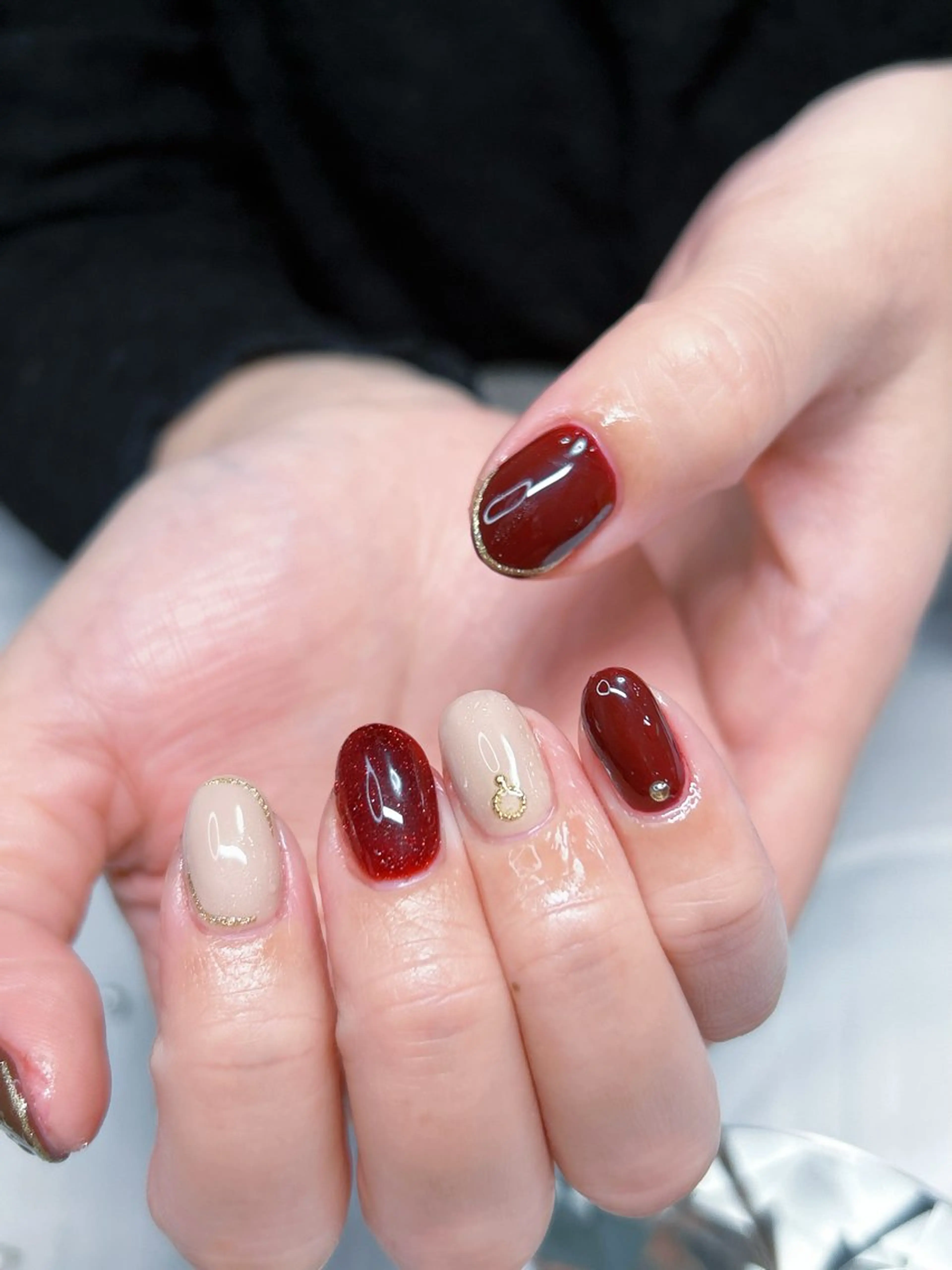 ネイル アートネイル フレンチネイル ジェルネイル グラデーション マグネットネイル ハンドネイル Cute Tips nailのネイルデザイン