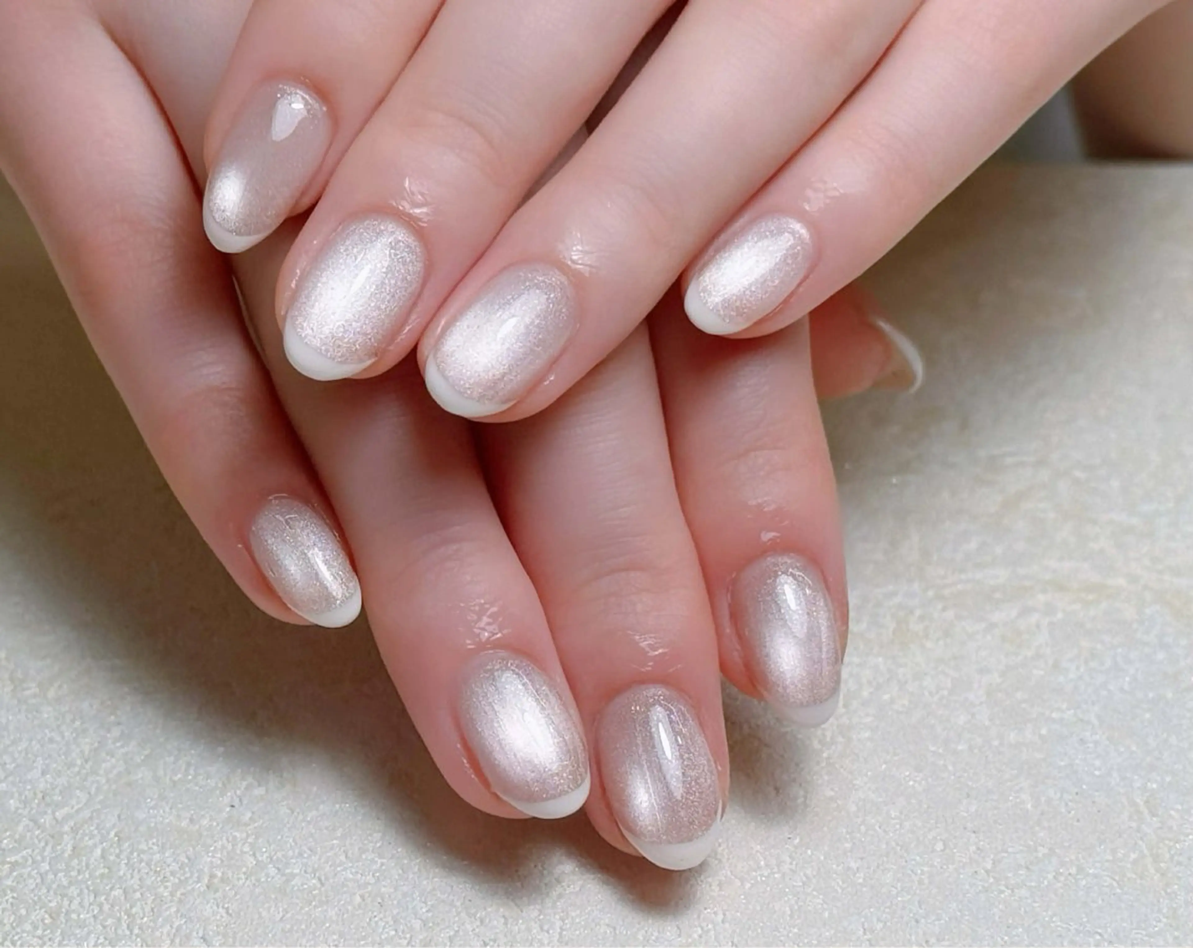 ネイル チークネイル 長さ出し フレンチネイル グラデーション キラキラネイル 中野駅から2分 MEO NAILのネイルデザイン