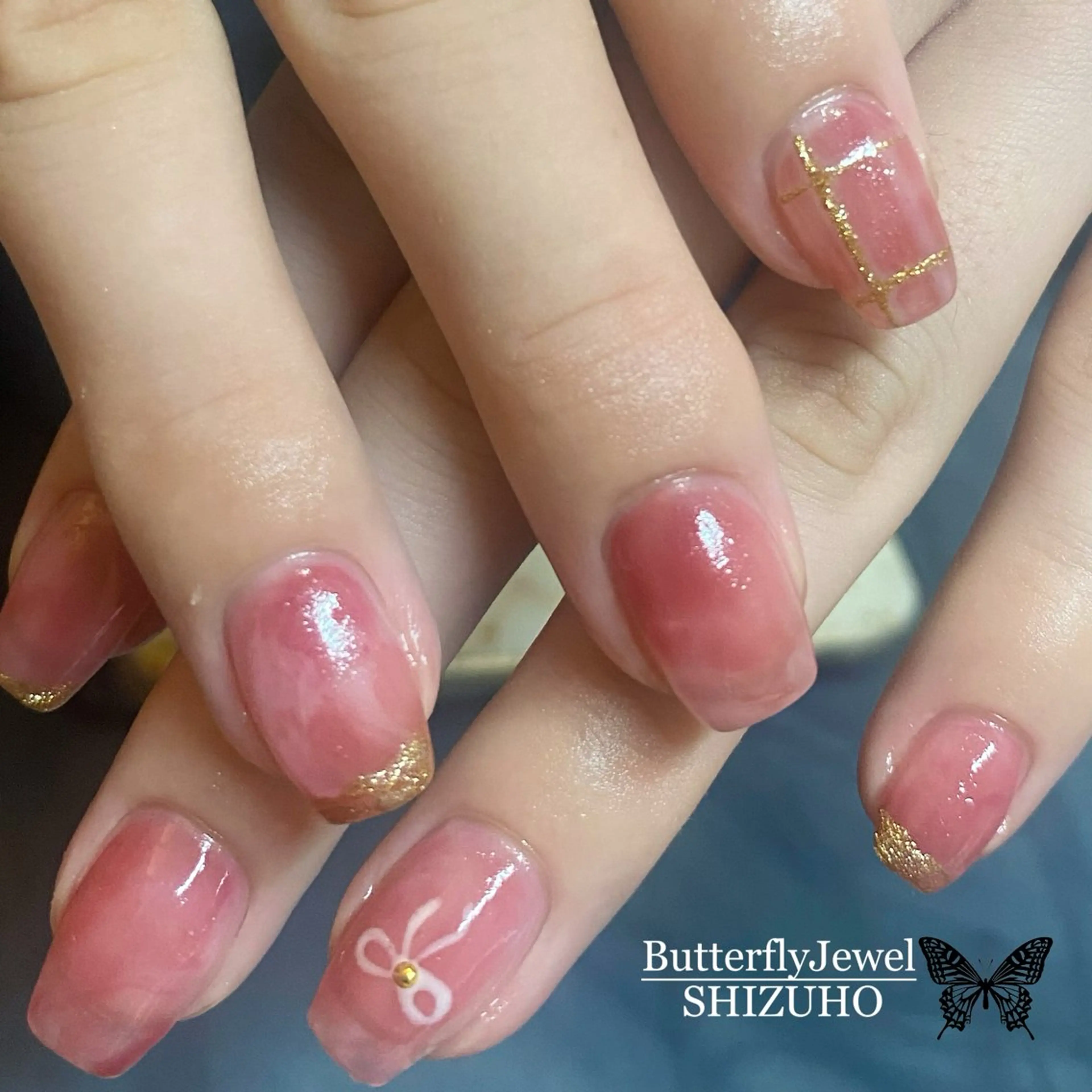 ネイル ピンク Butterfly Jewel本店のマツエク・マツパデザイン