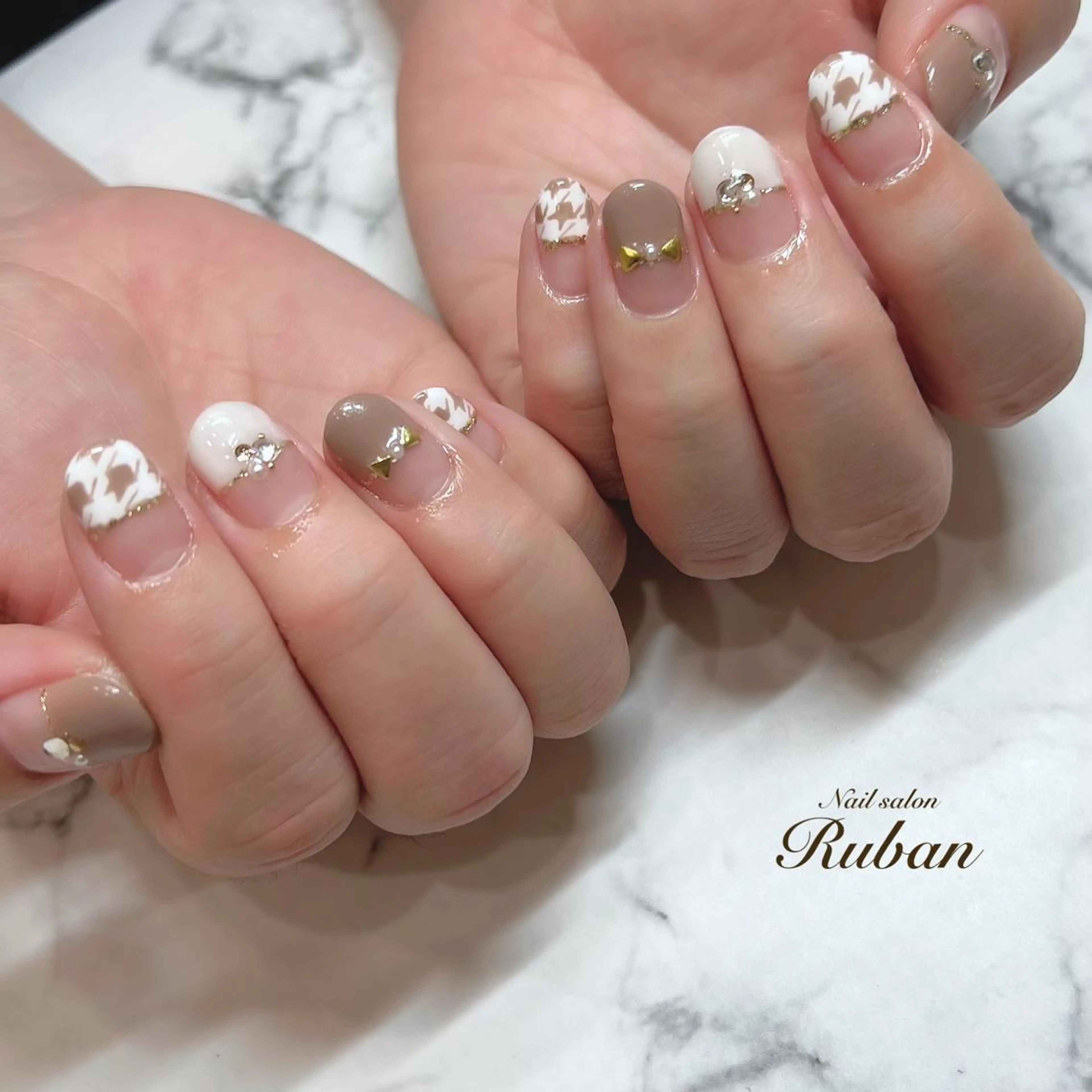 ネイル ツイードネイル 冬ネイル Nail salon Ruban所属・Nail salon Rubanのネイルデザイン