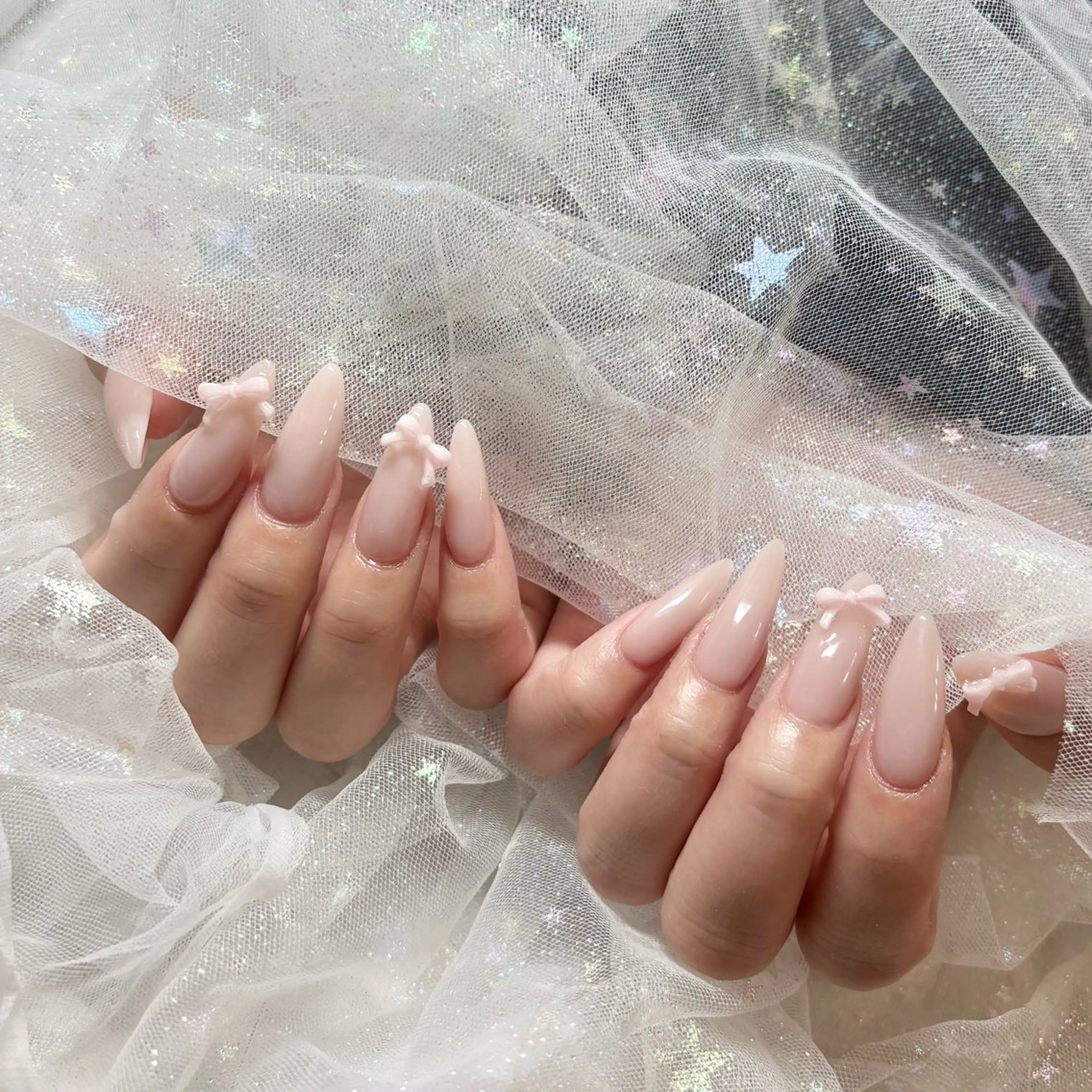 ネイル リボン スカルプネイル ハンドネイル 武田 つきこのネイルデザイン