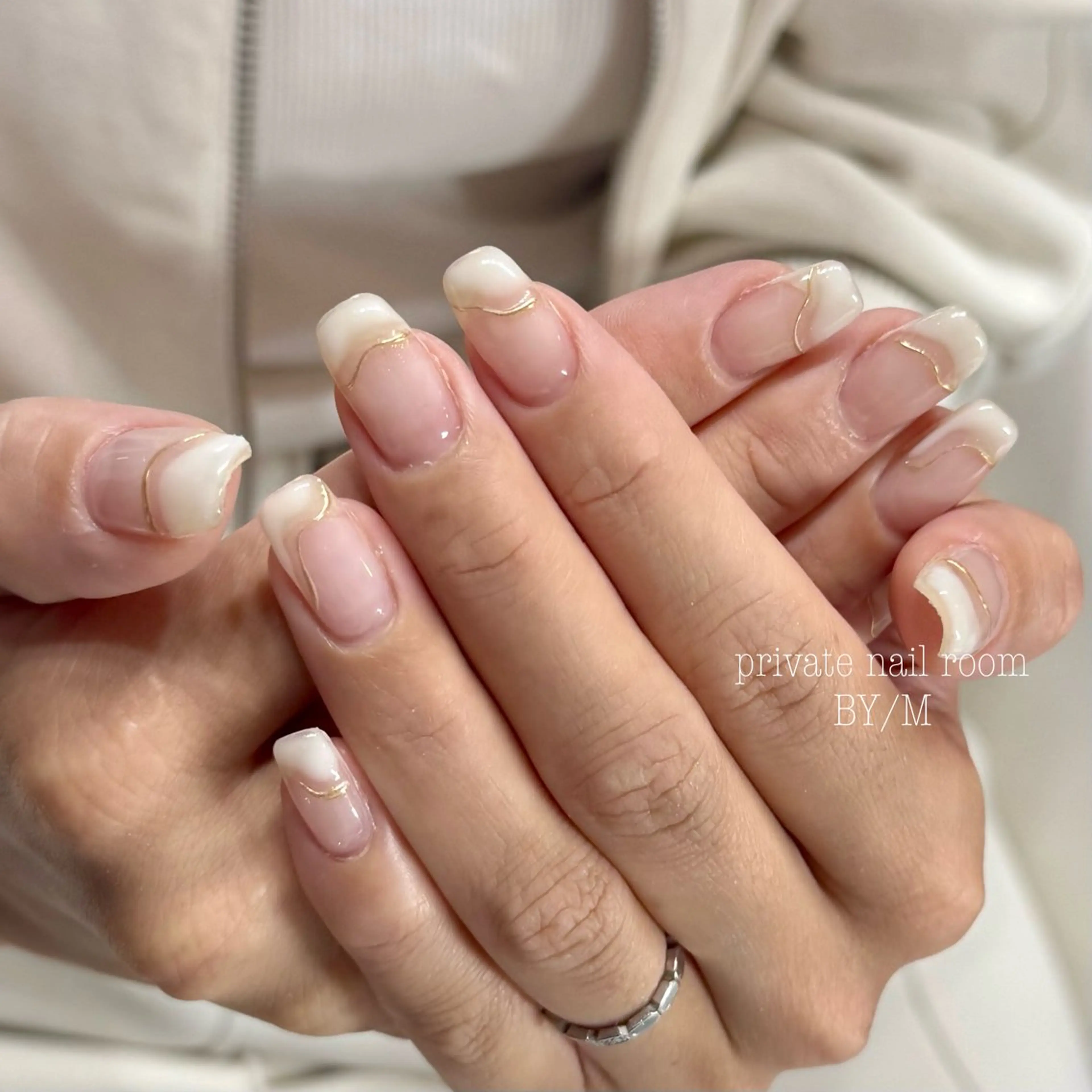ネイル フレンチネイル 持ち込み ハンドネイル BY / Mのネイルデザイン