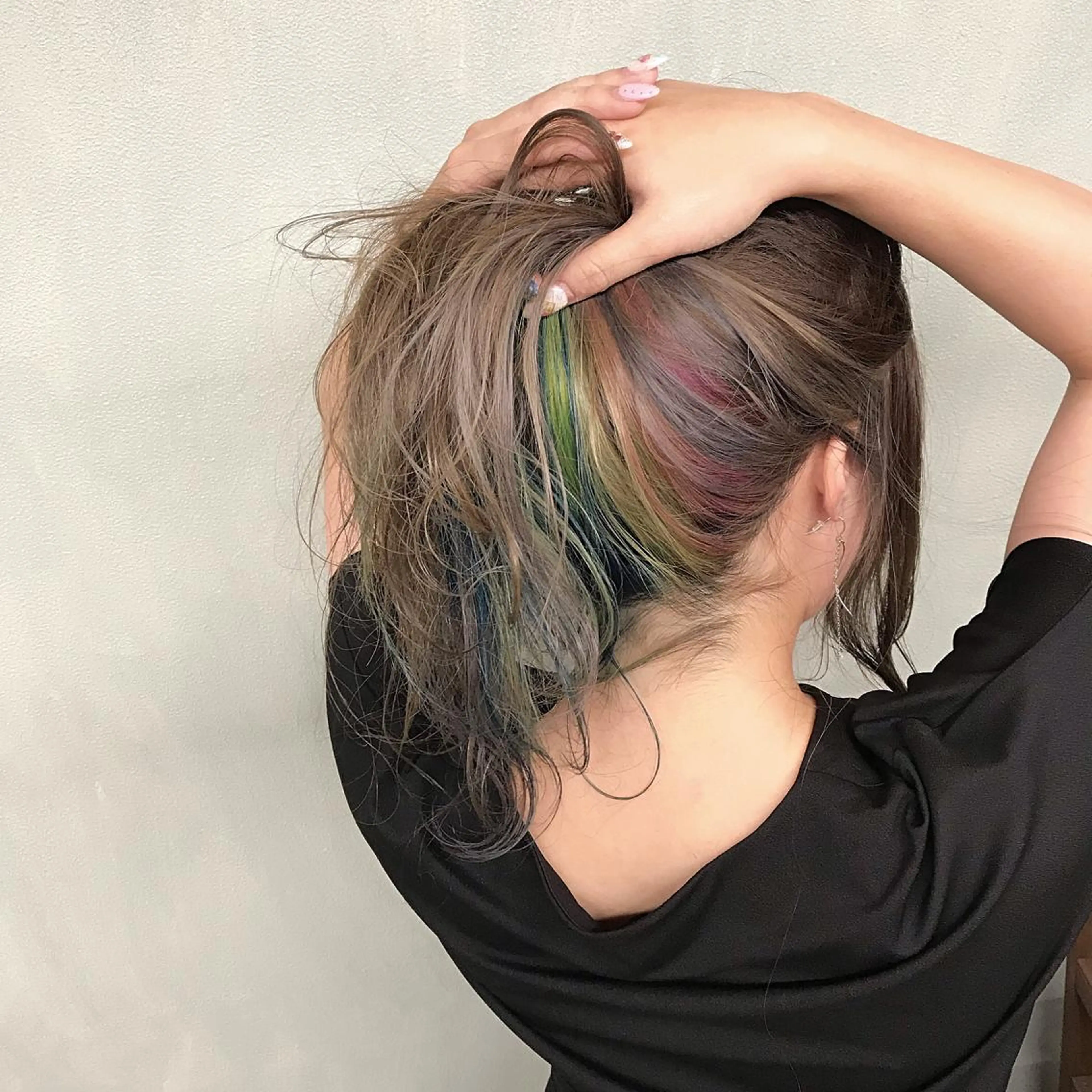 ロング カラー パーマ ヘアアレンジ メンズ キッズ デザインカラー ユニコーンカラー kobayashi $hogoのヘアスタイル