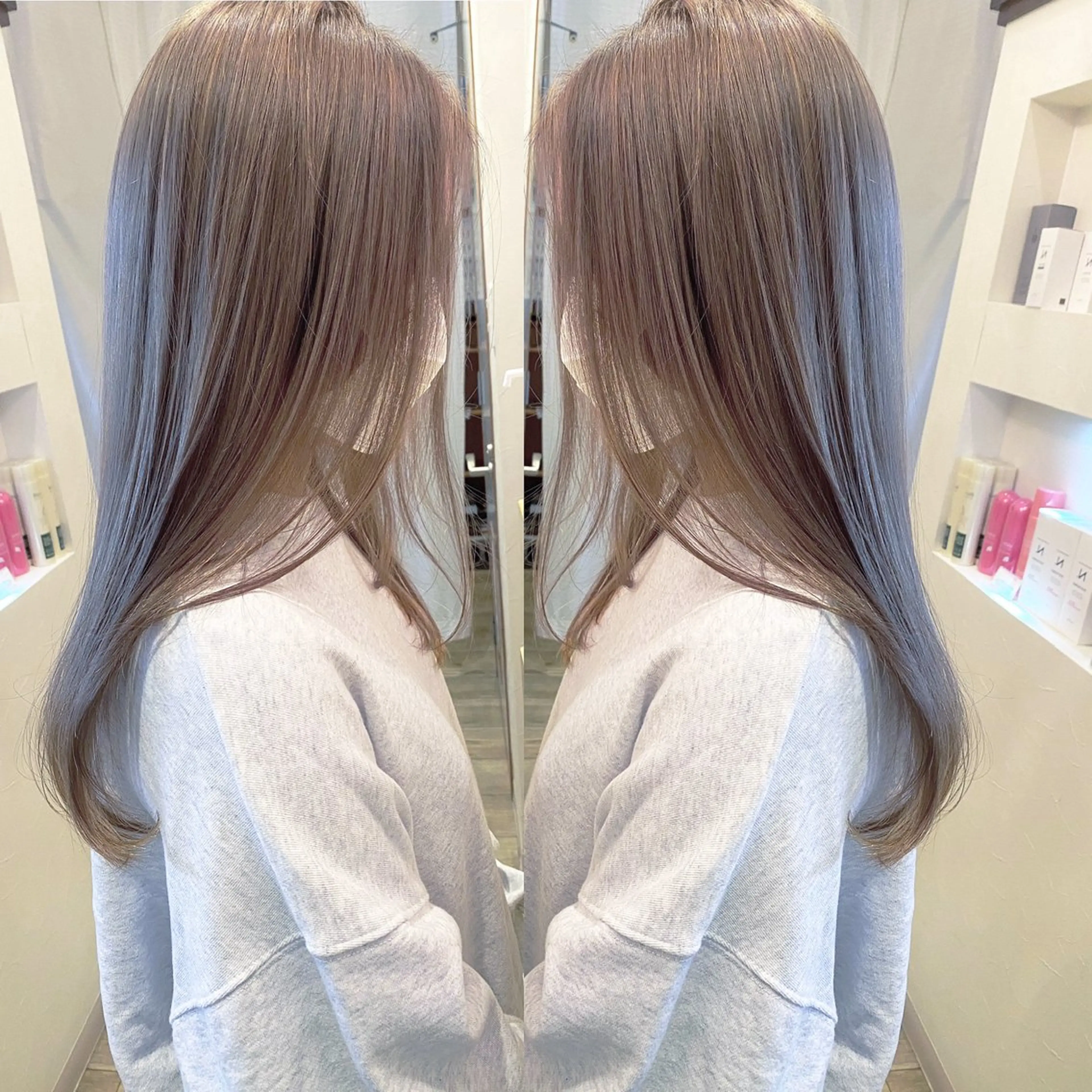 ミディアム カラー イルミナカラー カット ヘアカラー grand juteのヘアスタイル