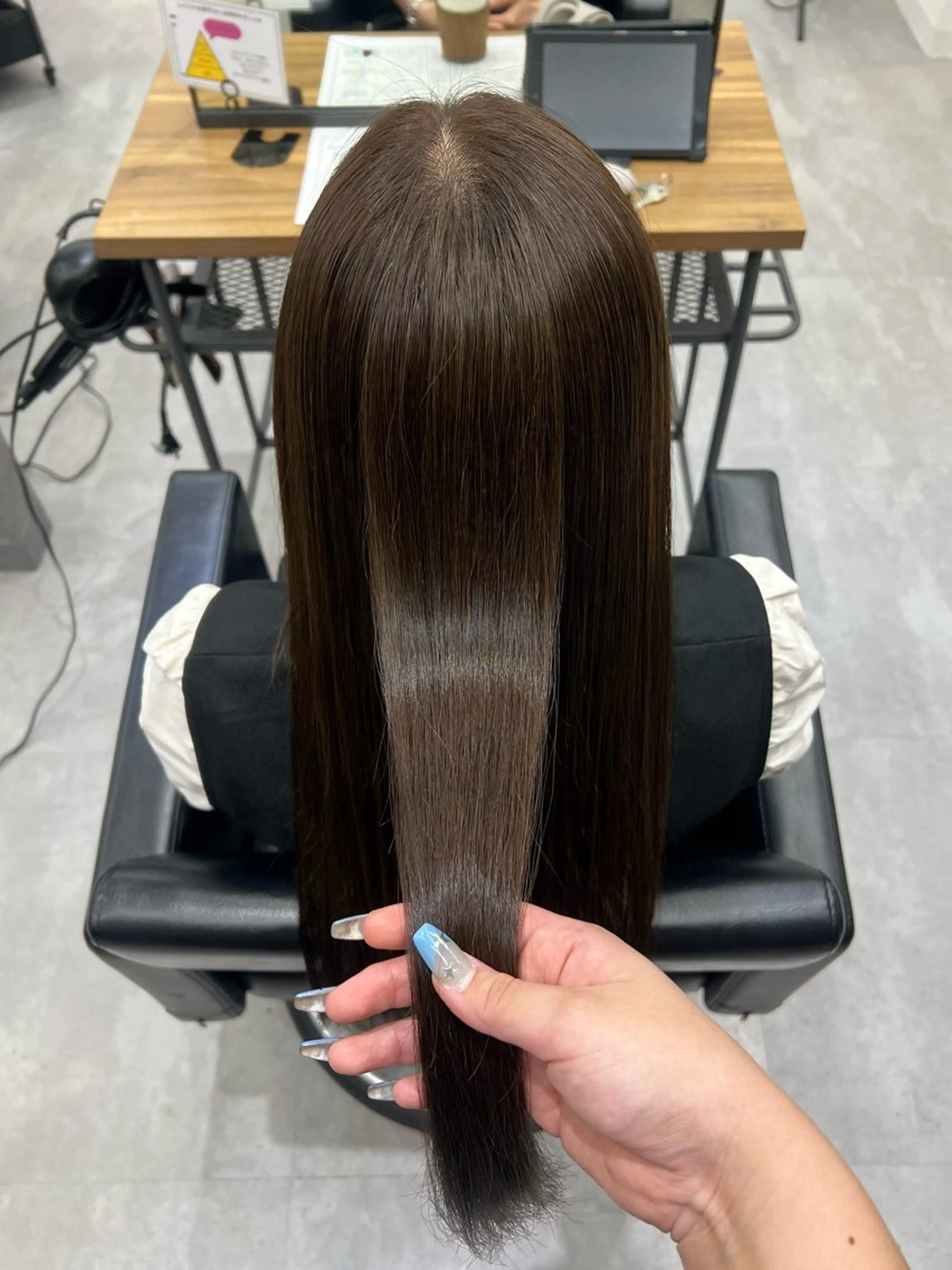 ロング カラー ブラウンカラー 透明感カラー グレージュ 縮毛矯正 ショート/ウルフ カットモデル募集のヘアスタイル