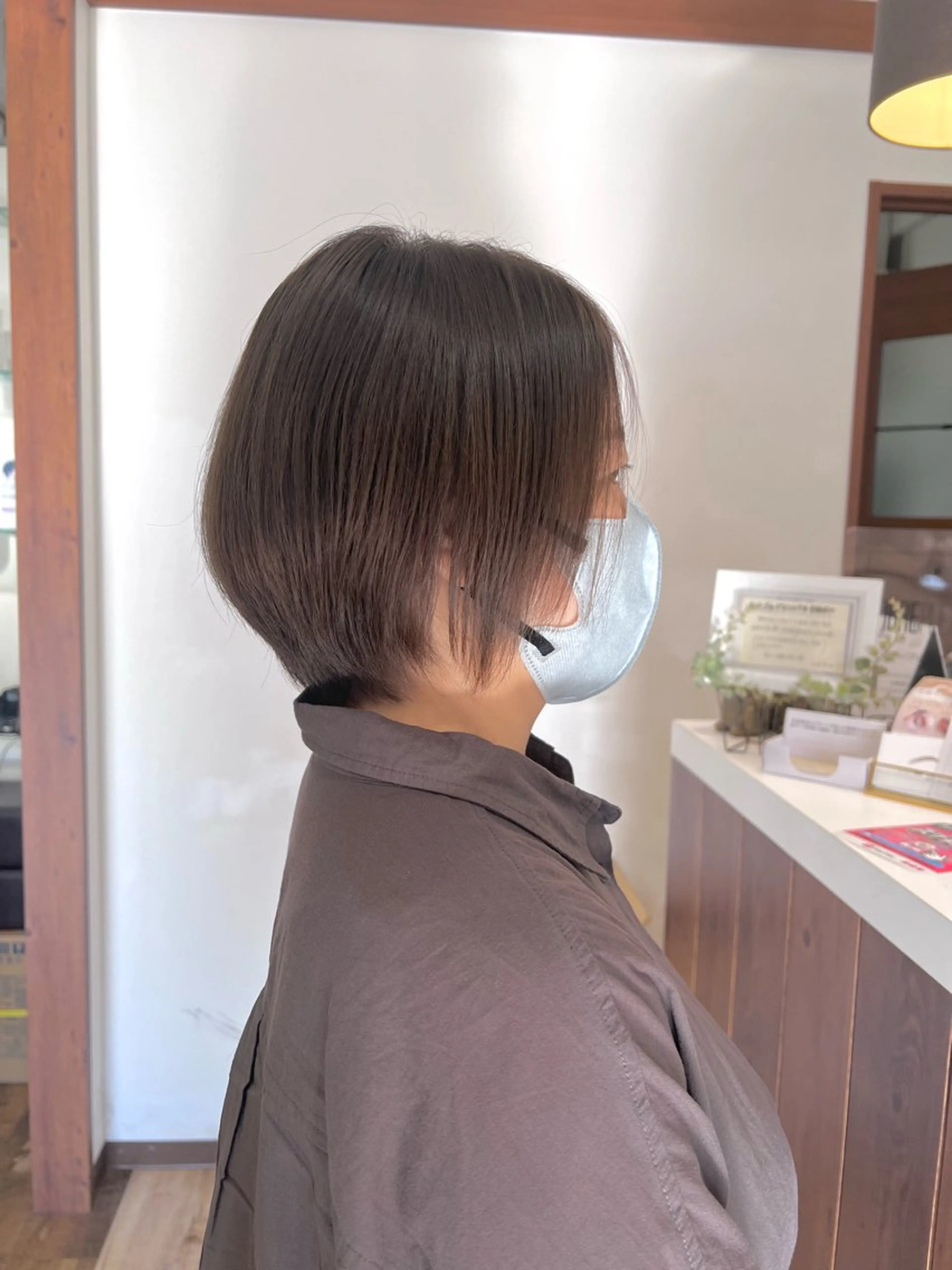 ショート カラー パーマ グレージュ 美容室Plaser(プラセル)所属・YUKA .のヘアスタイル