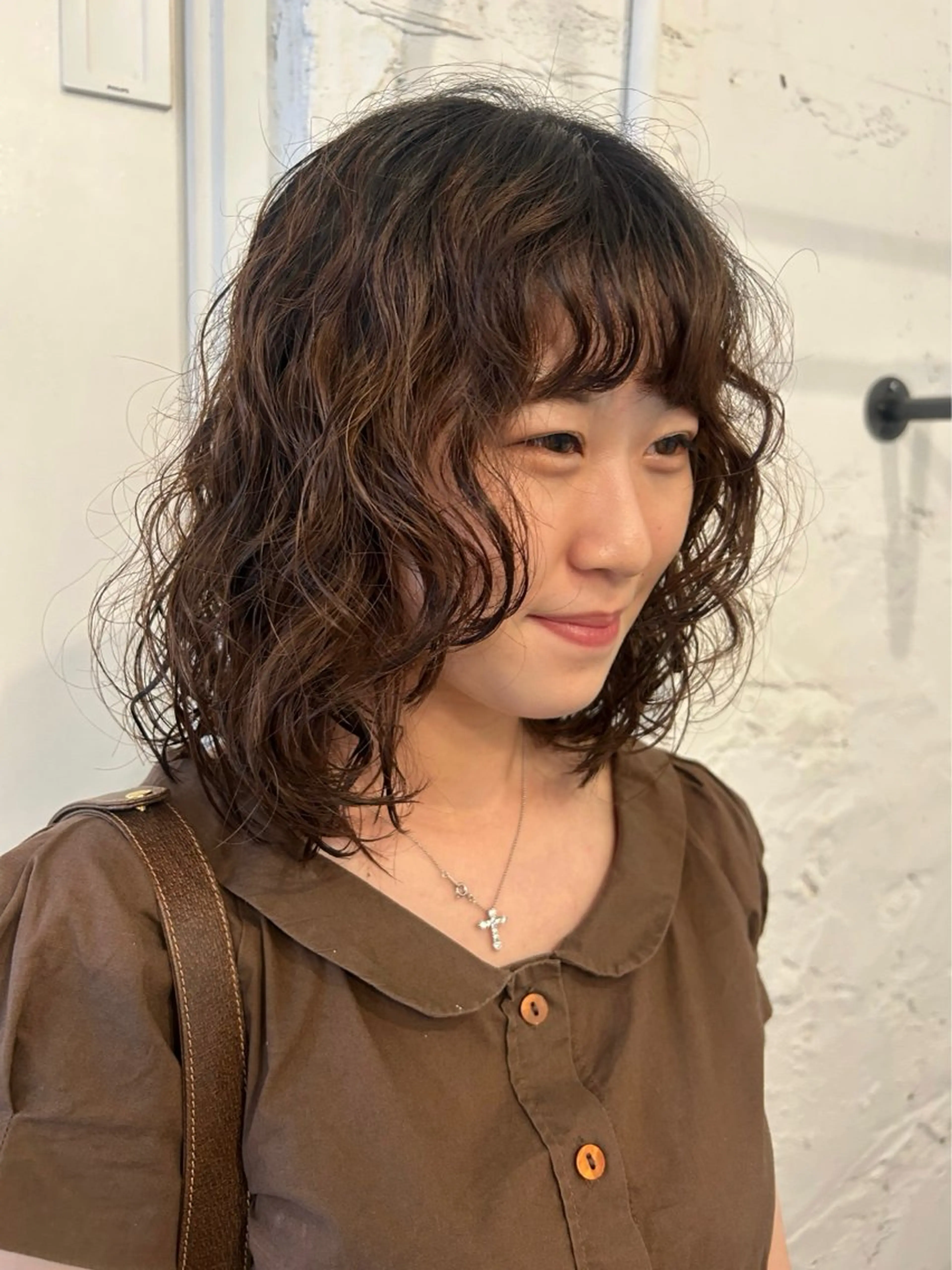 ミディアム ミディアムパーマ カット パーマ トリートメント ＊UNU＊ RICOのヘアスタイル