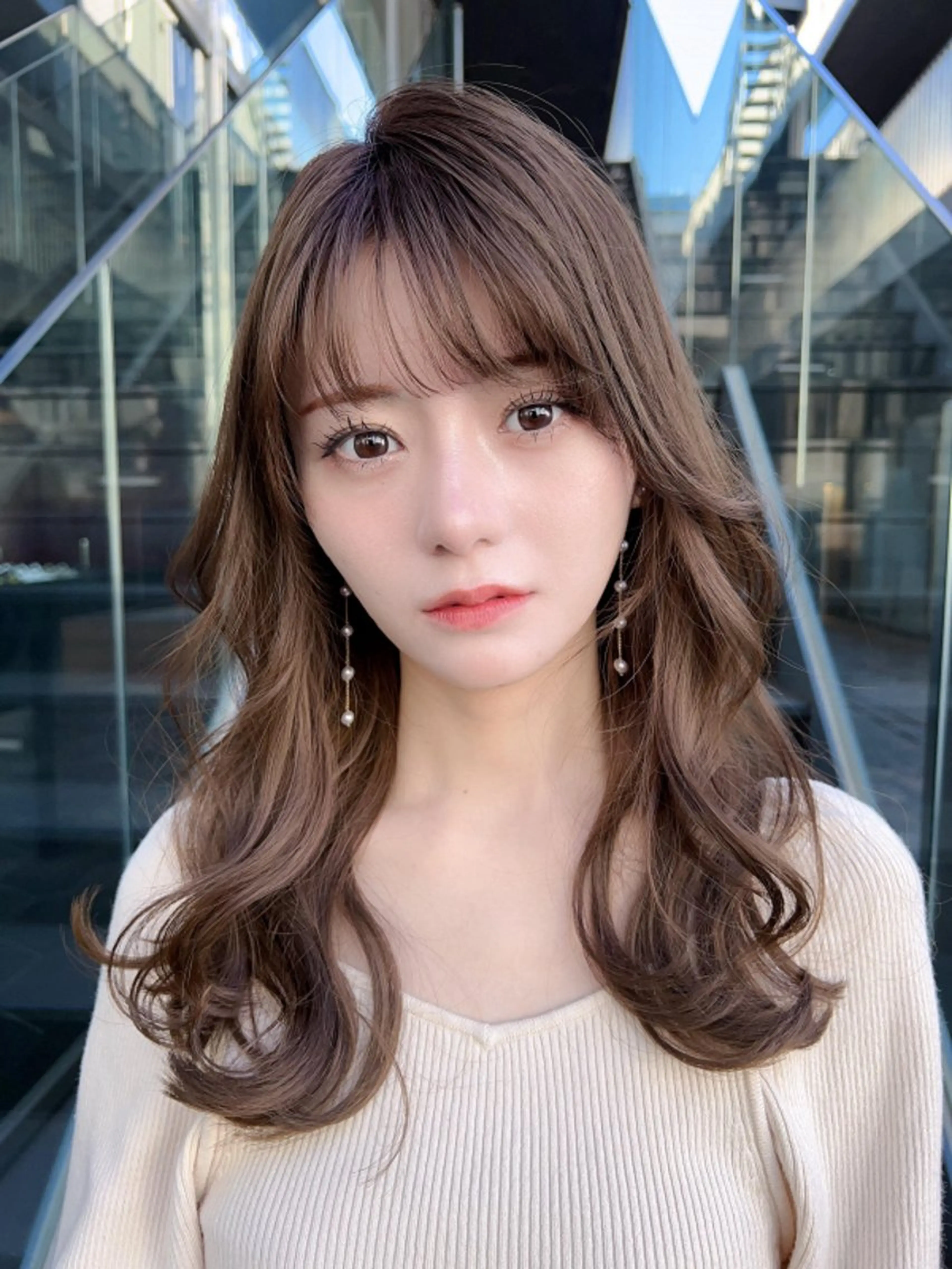 ミディアム カラー パーマ ヘアアレンジ メンズ カット ヘアカラー トリートメント 堀井 凌平のヘアスタイル