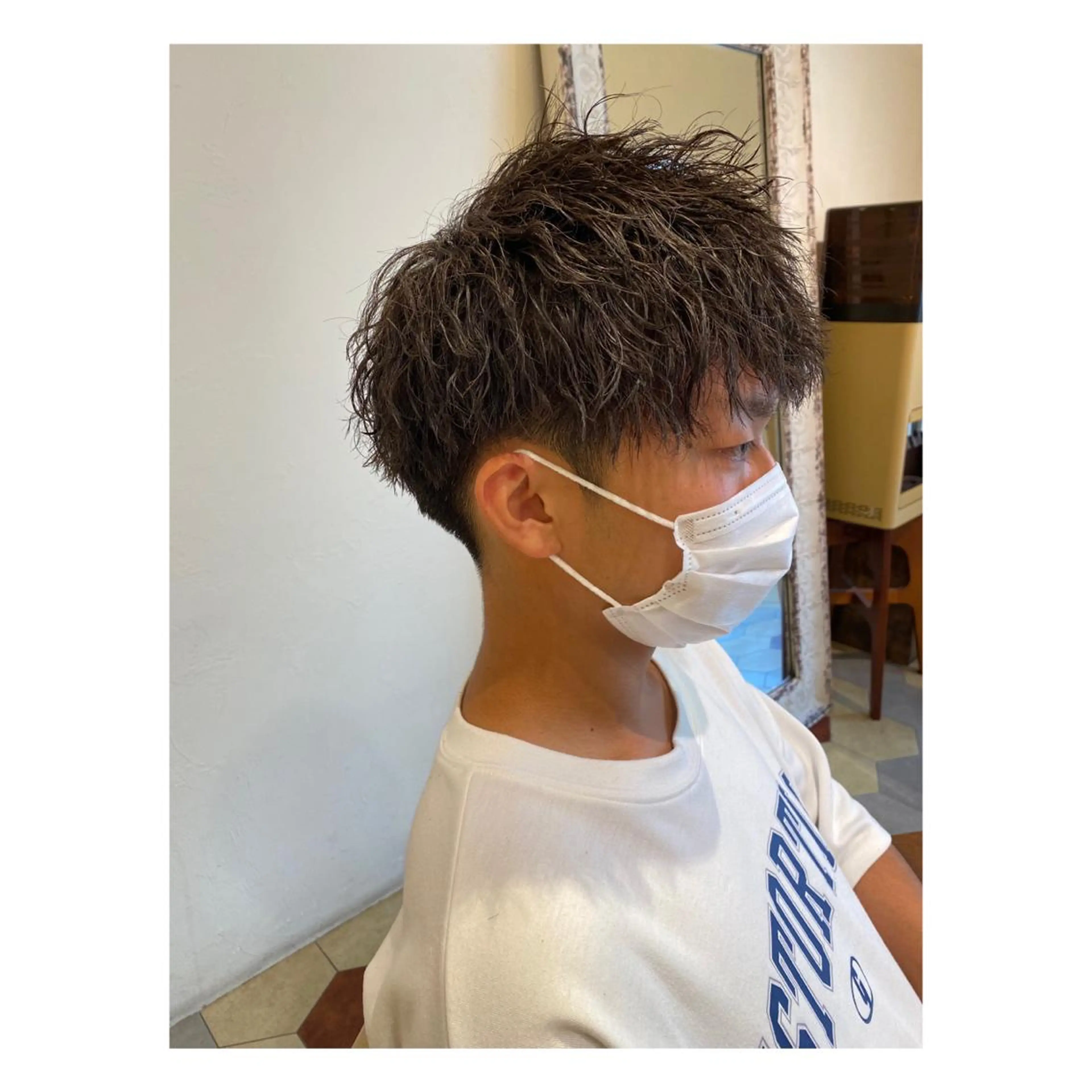 ショート パーマ メンズ カット パーマ 菊池大一 溝の口パーマのヘアスタイル