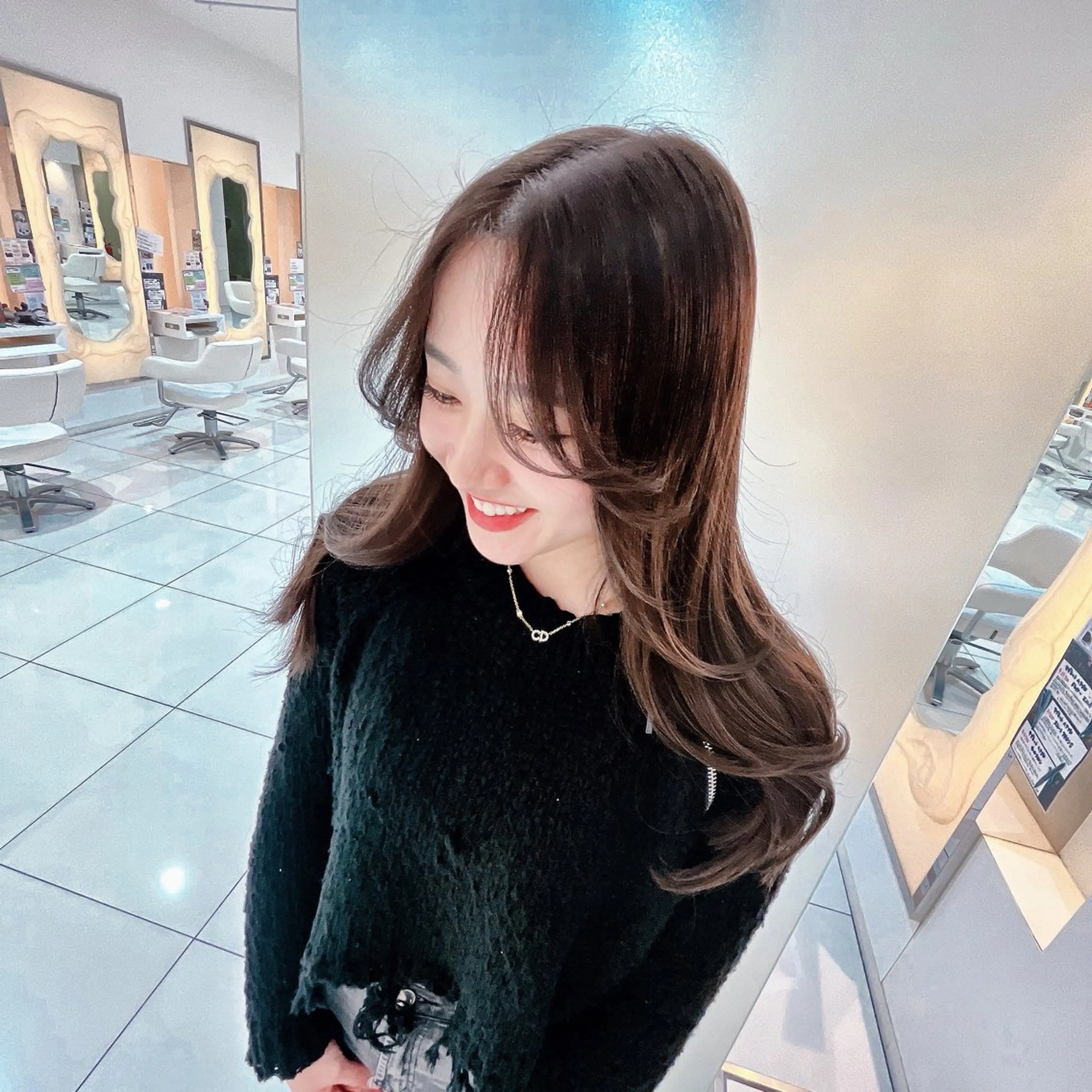 セミロング カラー カット ヘアカラー 東出 レイ🕊のヘアスタイル