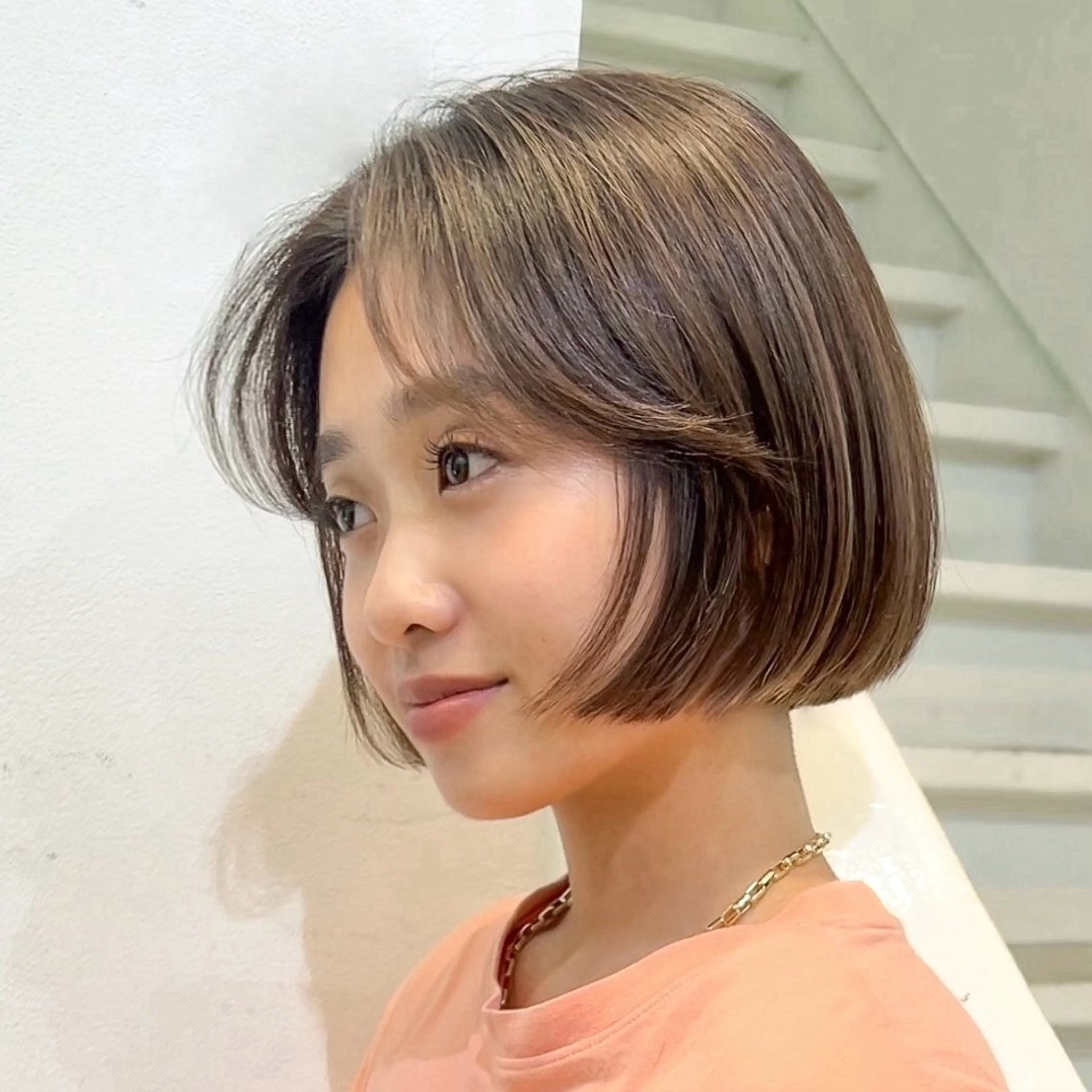 セミロング カラー パーマ まとまるボブ/縮毛矯 生🌿あおい✨のヘアスタイル