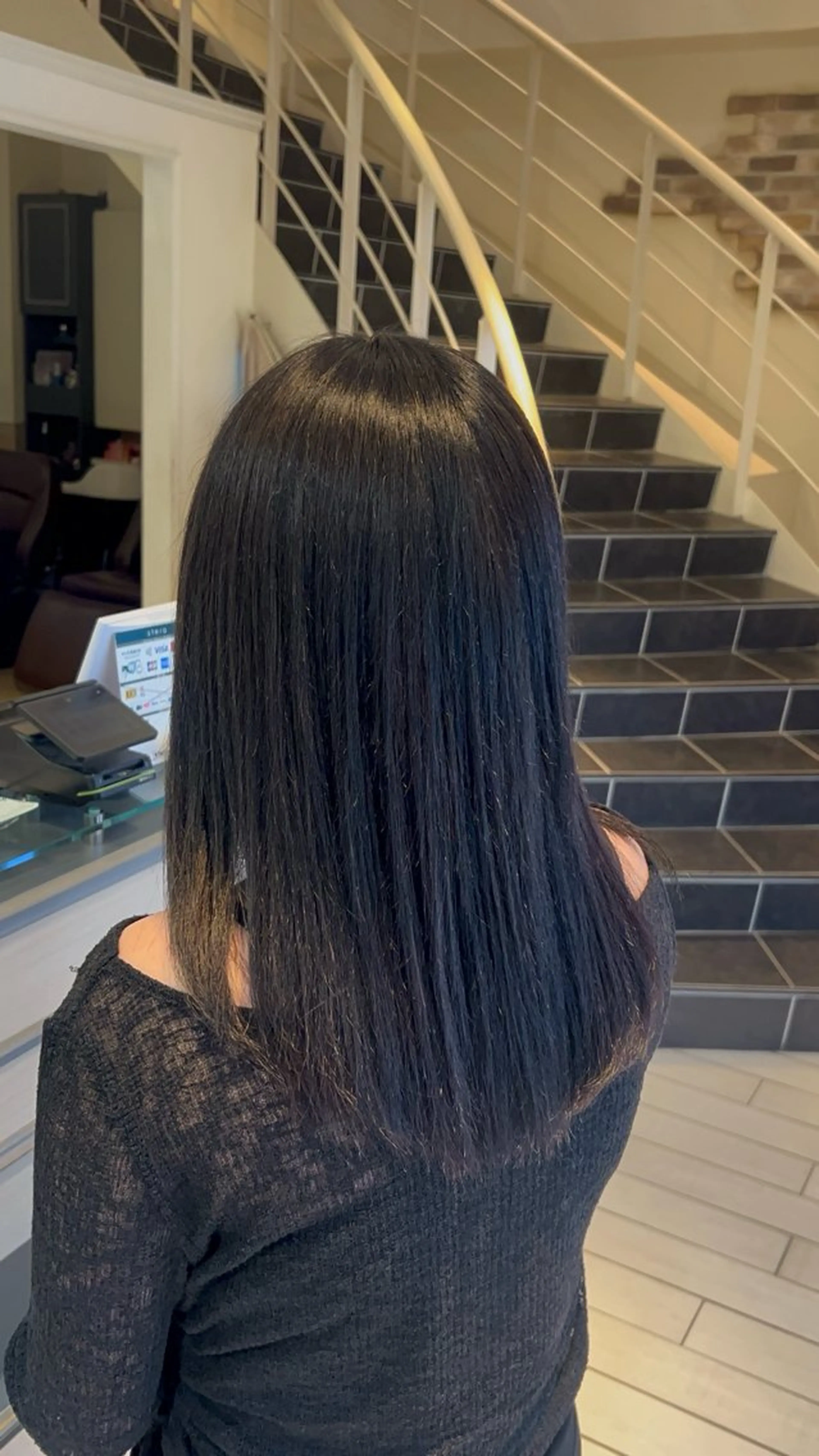 ミディアム カラー 黒髪 ナチュラルブラック カット ヘアカラー みか ✩⡱のヘアスタイル