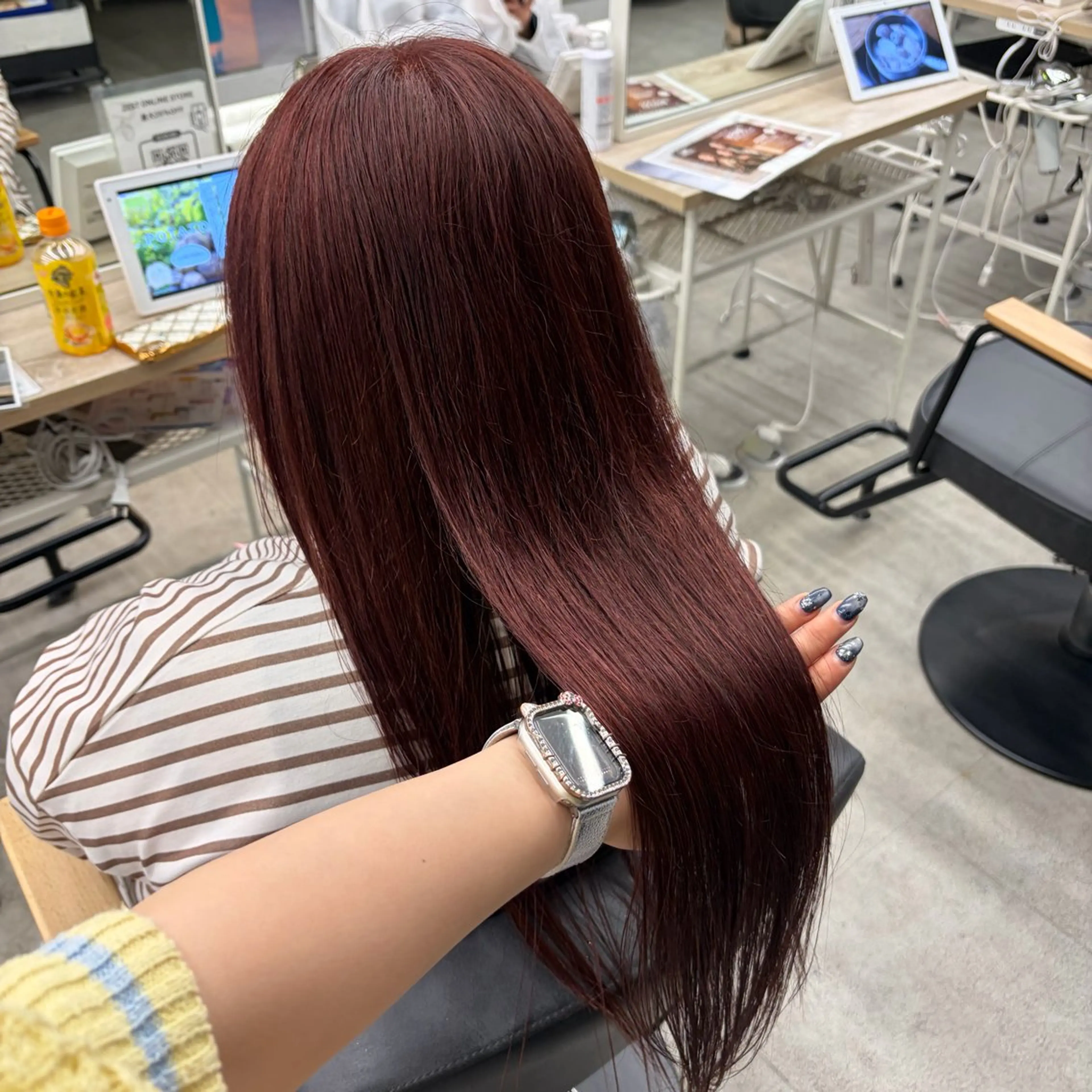 ロング カラー ヘアカラー ななみ.⋆𝜗𝜚 暖色艶カラー/まつパのヘアスタイル