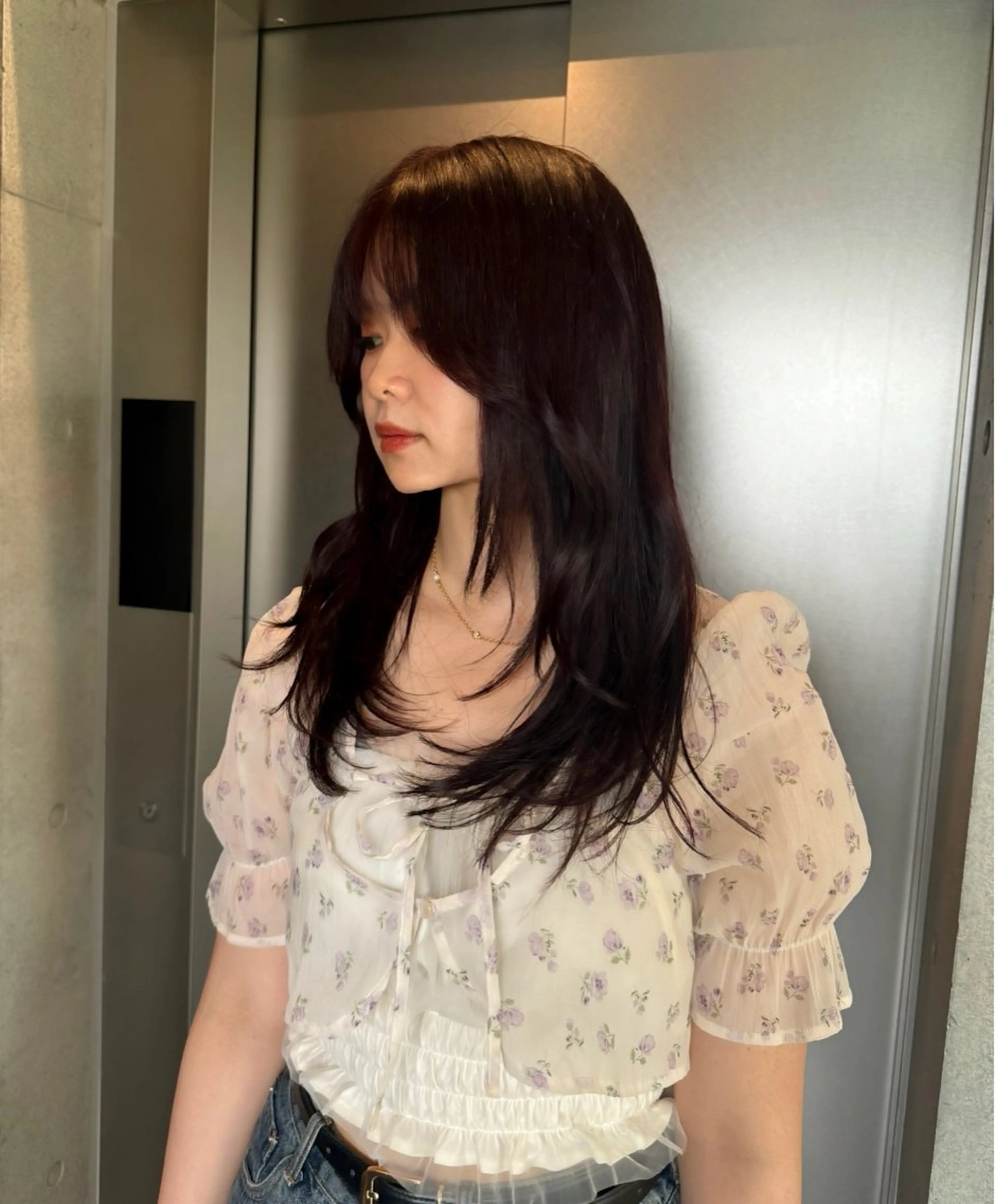 ロング カット ヘアカラー トリートメント 透明感/血色カラー/ 似合せレイヤー/ゆいのヘアスタイル