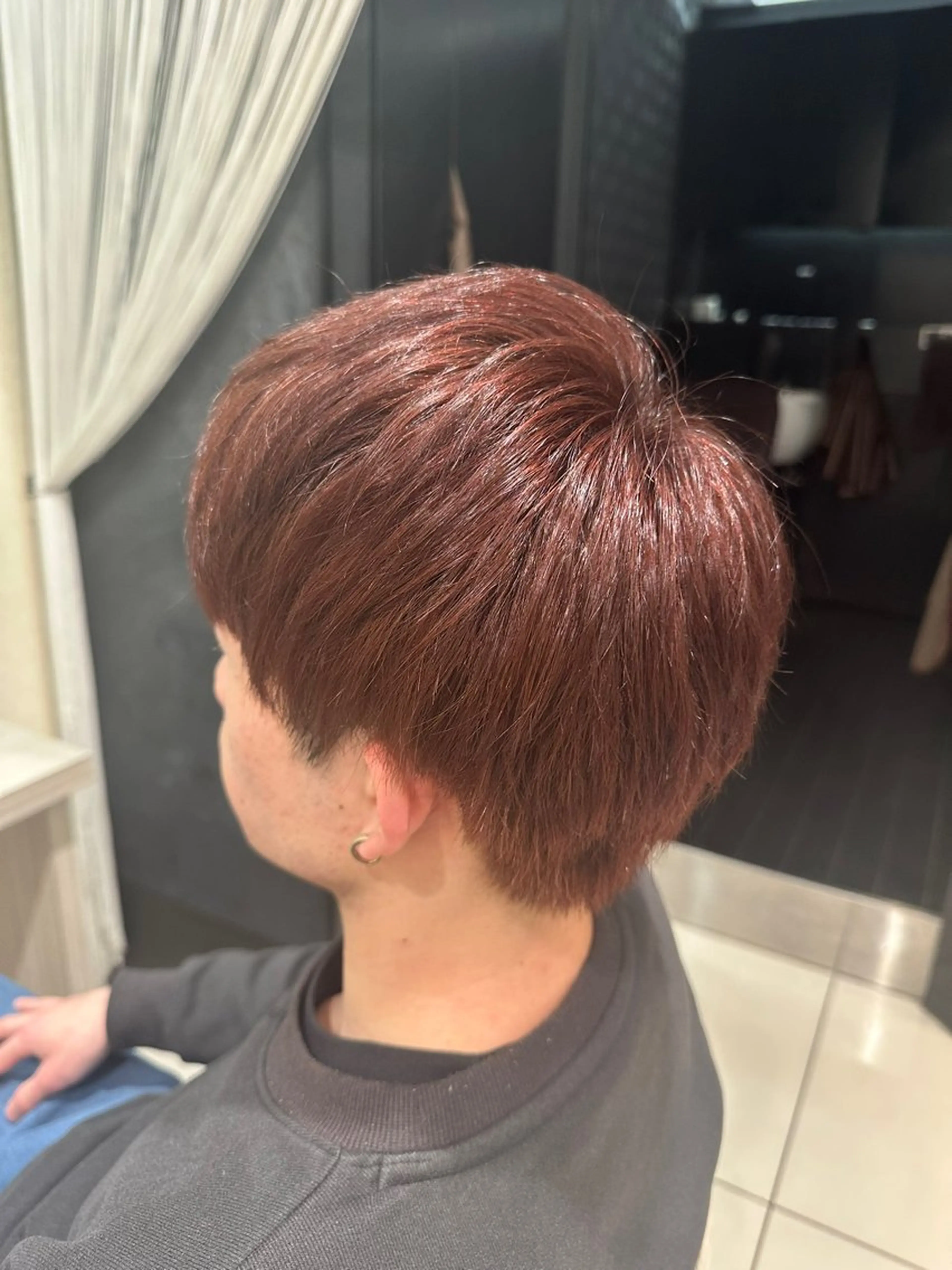 カラー メンズ 黒髪 ブラウンカラー 透明感カラー レッドカラー カット ヘアカラー 市川透明感カラー &パーマ美容師Kaiのヘアスタイル