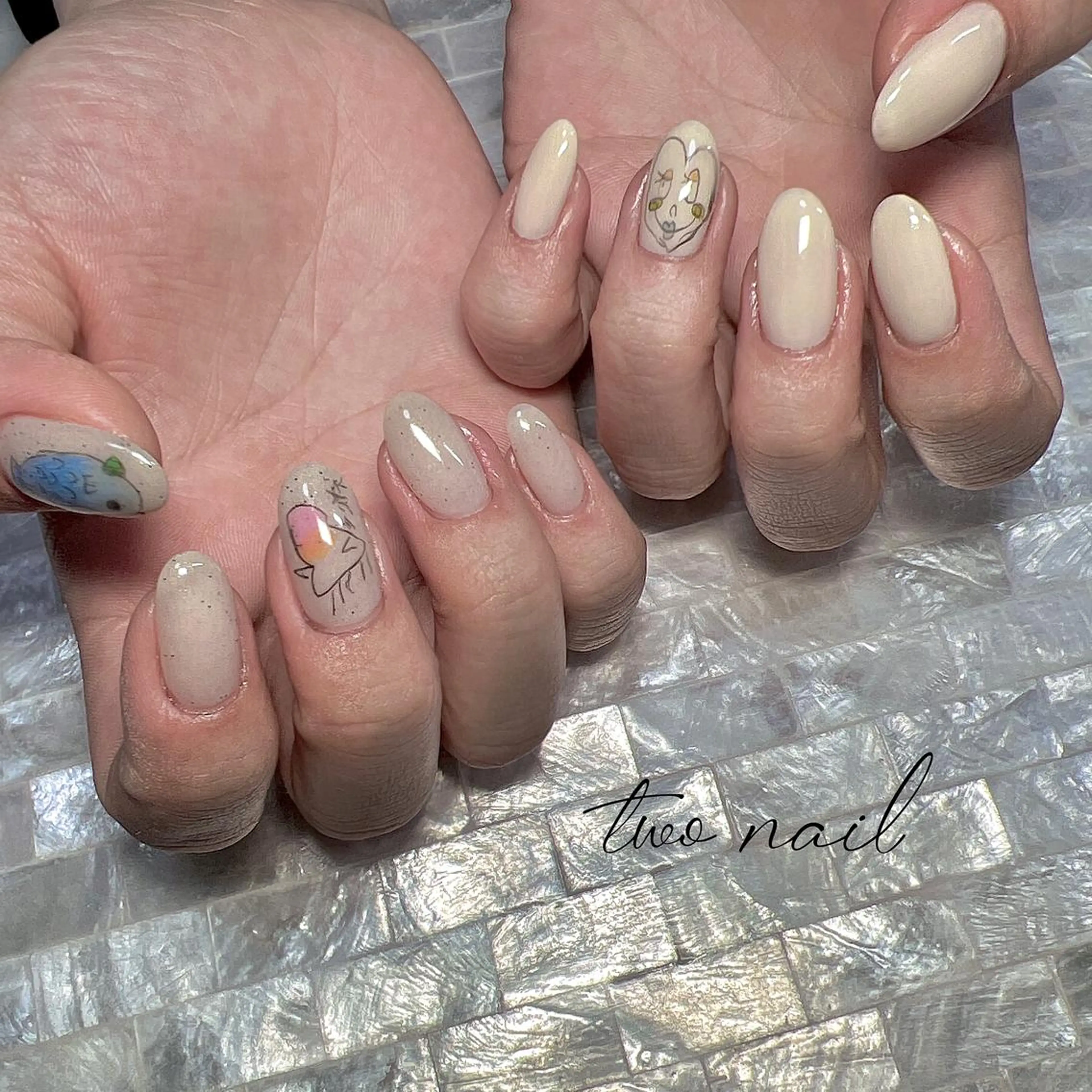 ネイル アートネイル フットネイル ハート ニュアンスネイル オフィスネイル フットネイル two nailのネイルデザイン