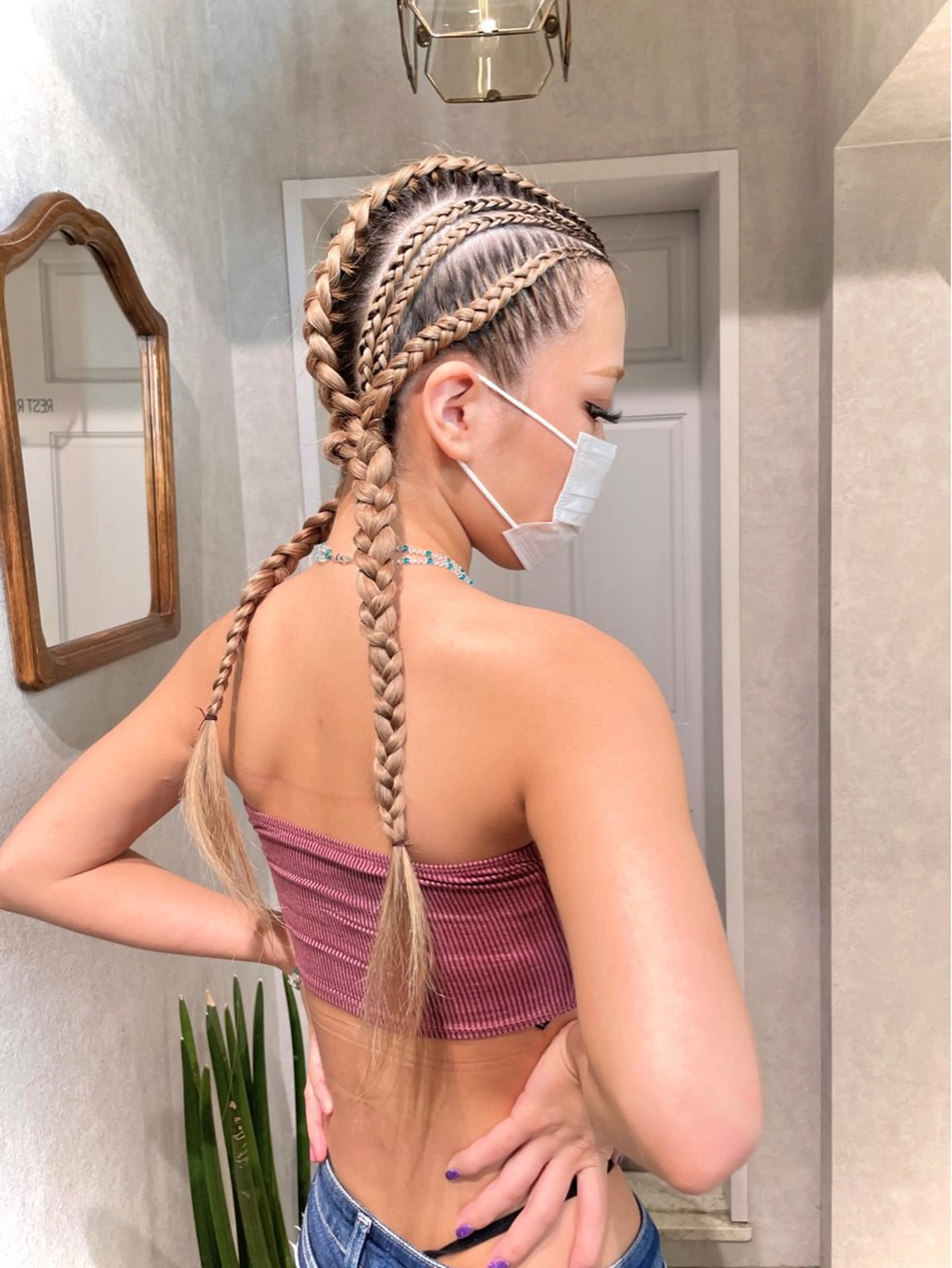 ヘアアレンジ ヘアセット スミレ /アレンジ /コーンロウ/メンズのヘアスタイル