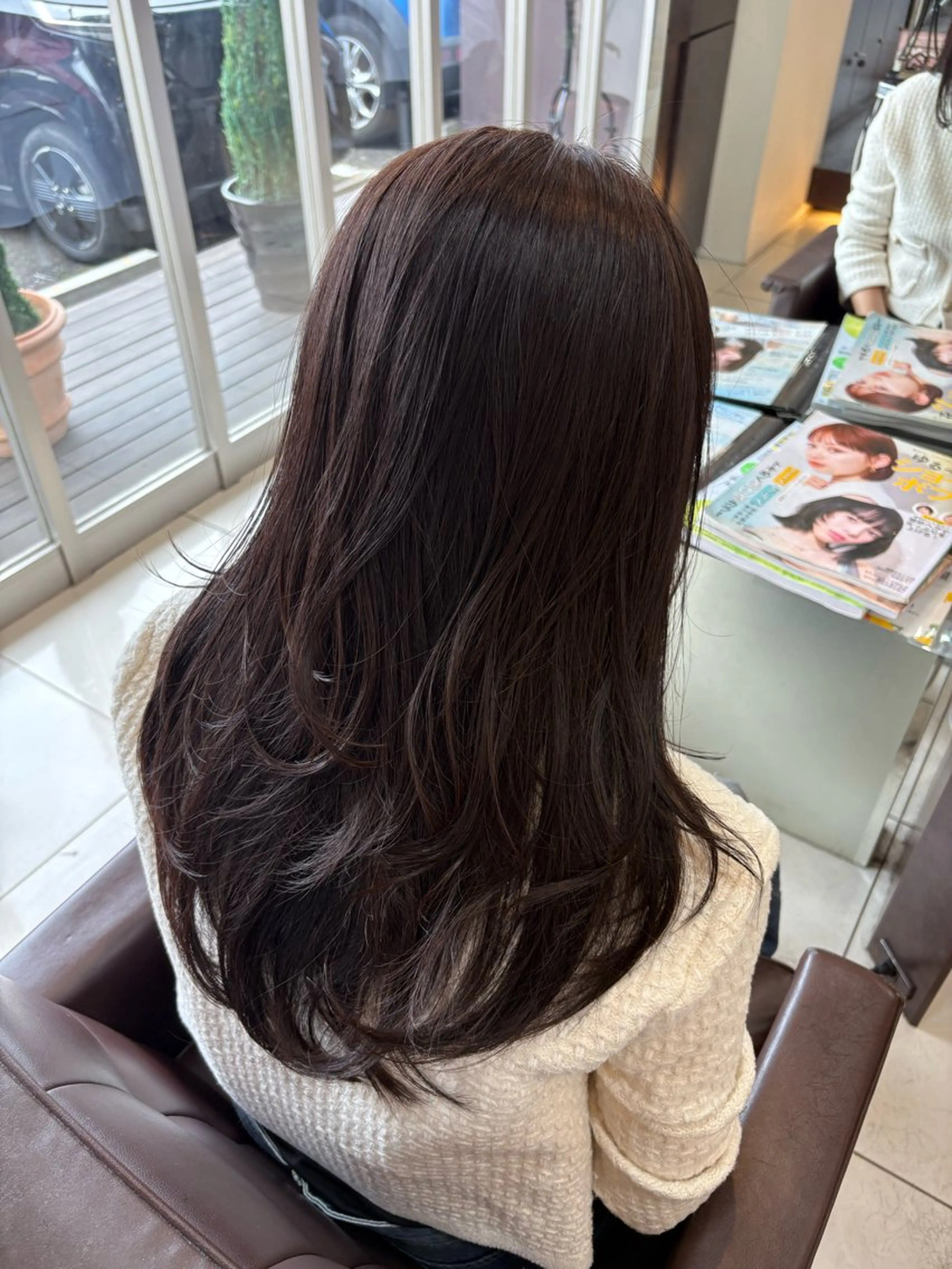 セミロング カラー 🤎韓国ヘア ベージュ まゆか🤎のヘアスタイル