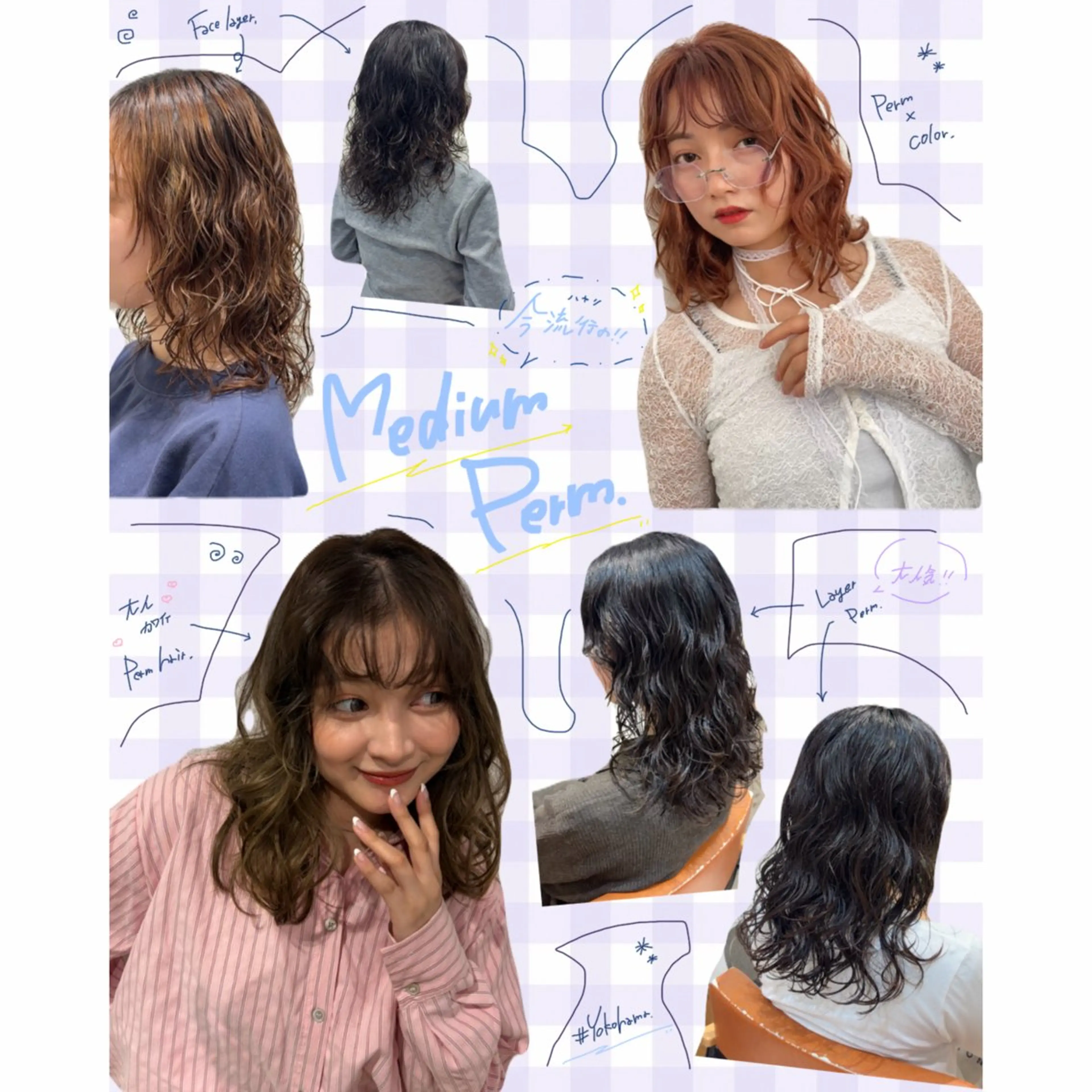 ミディアム パーマ ミディアムパーマ カット パーマ 横浜パーマ🌐メンズ 暖色カラーもえかのヘアスタイル