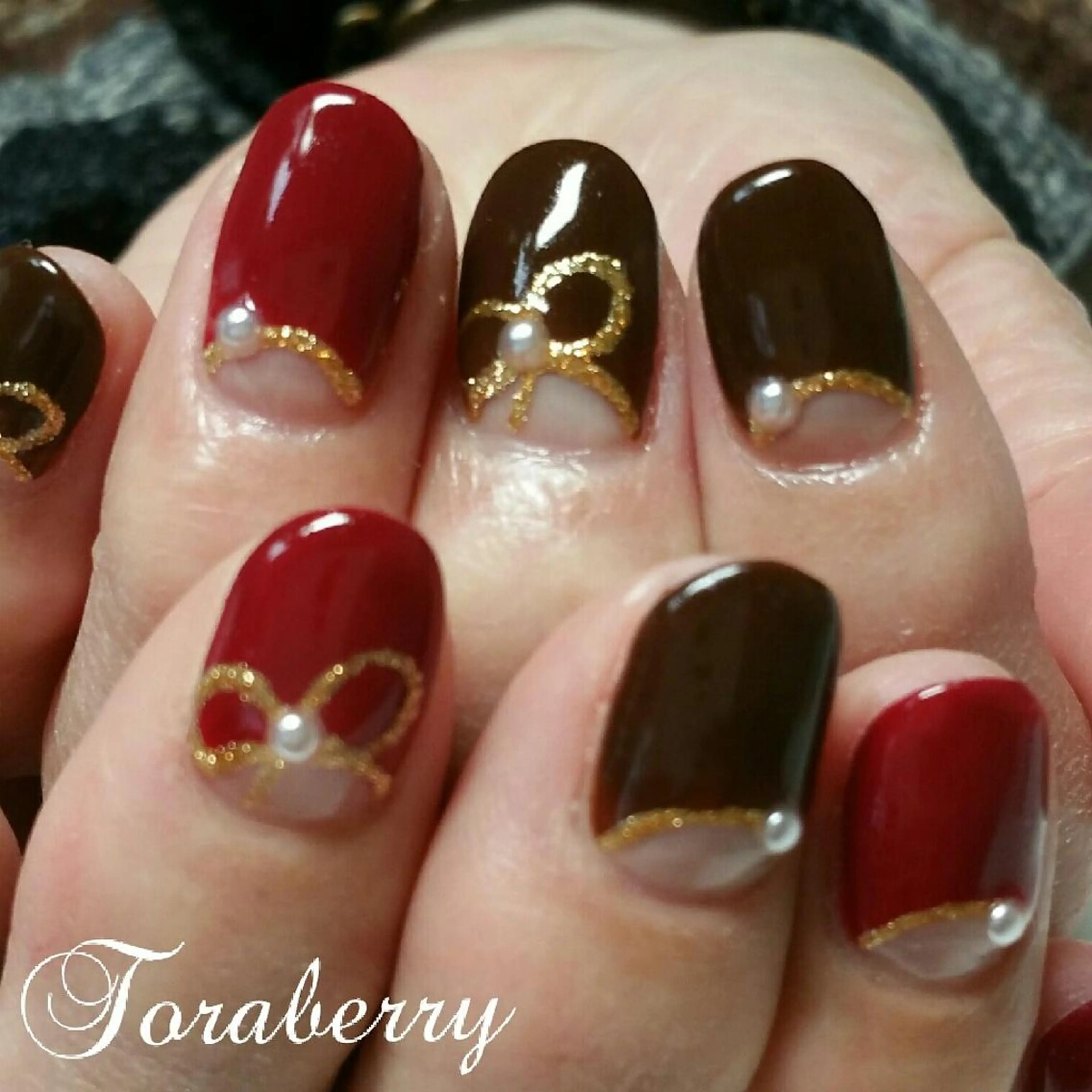 ネイル リボン ネイリスト なつみのネイルデザイン