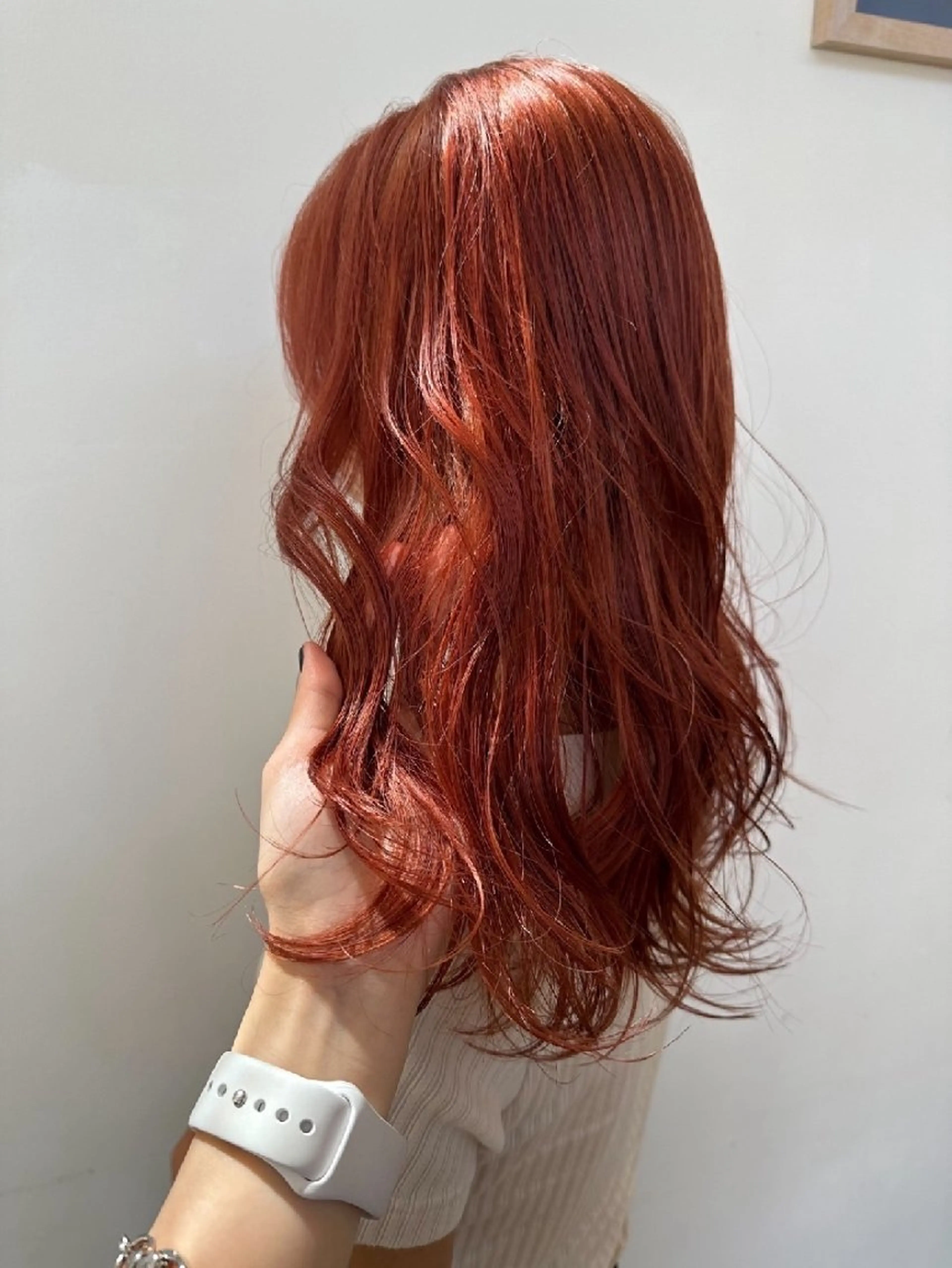 ロング カラー オレンジ ヘアカラー IPPO アカデミーのヘアスタイル
