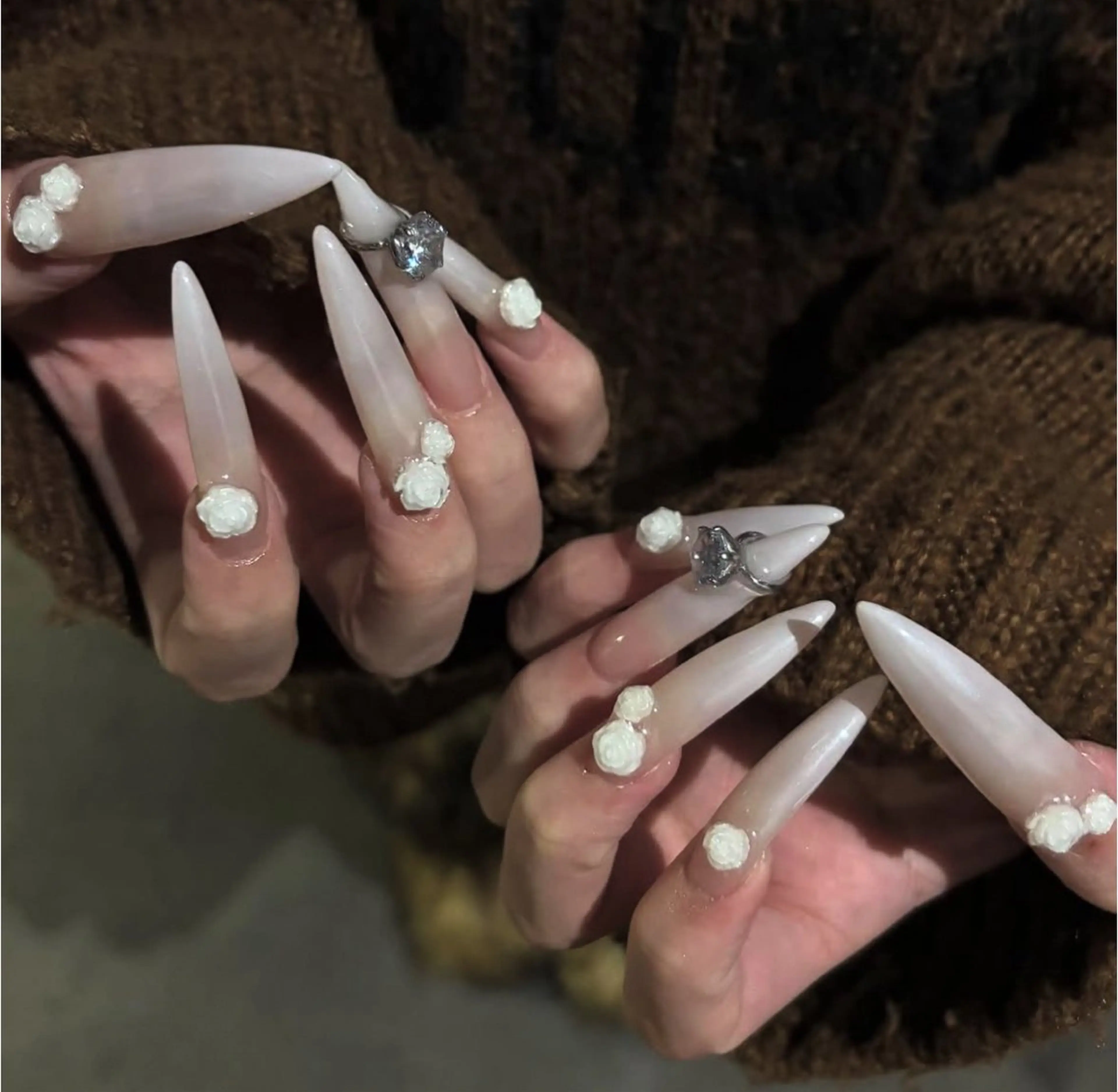 ロング Latte Nail 十三のネイルデザイン