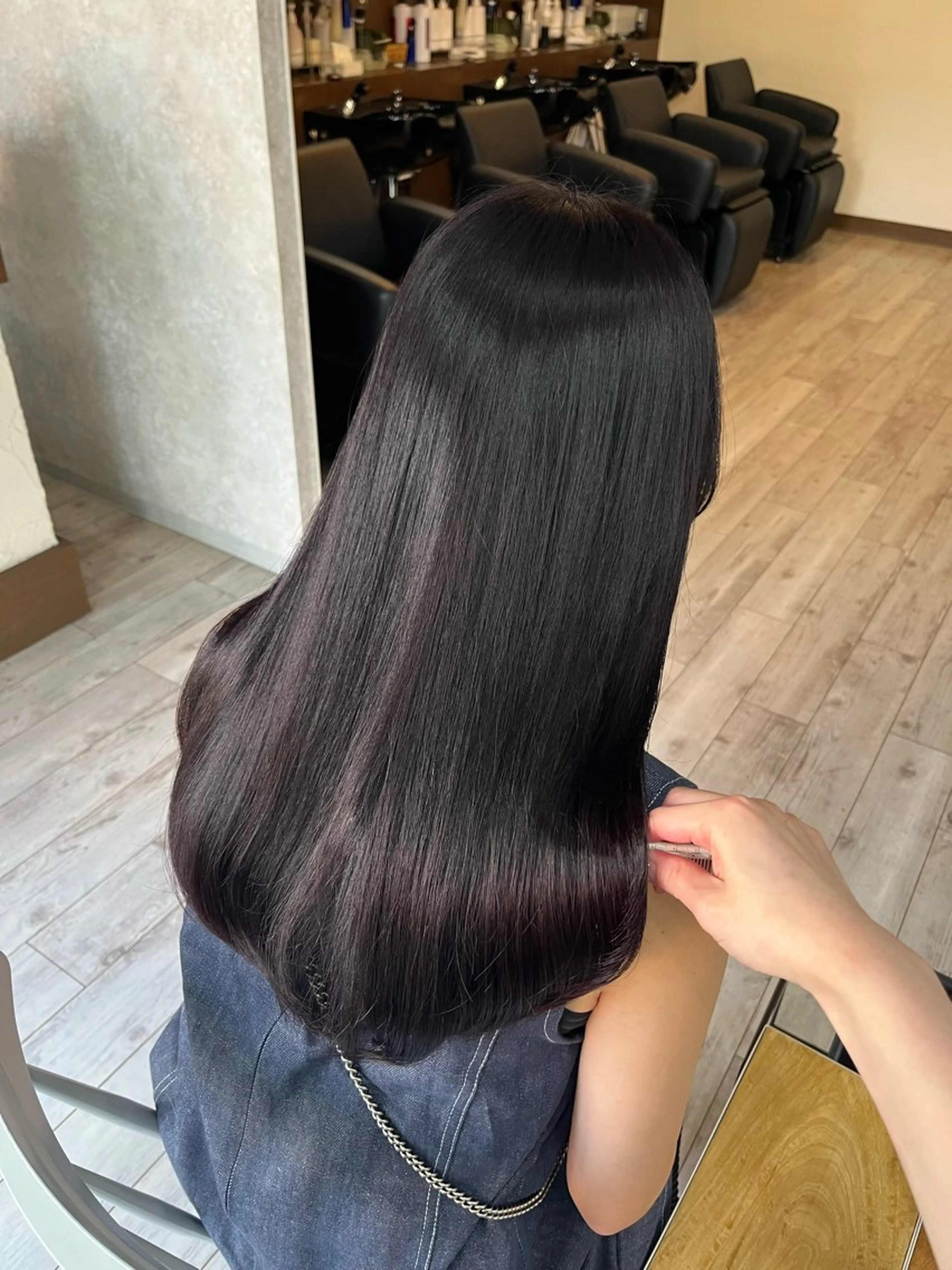 ロング カラー ブリーチ ディープラベンダー ラベンダーカラー ブリーチなしカラー 村田梨乃/ minim hairのヘアスタイル