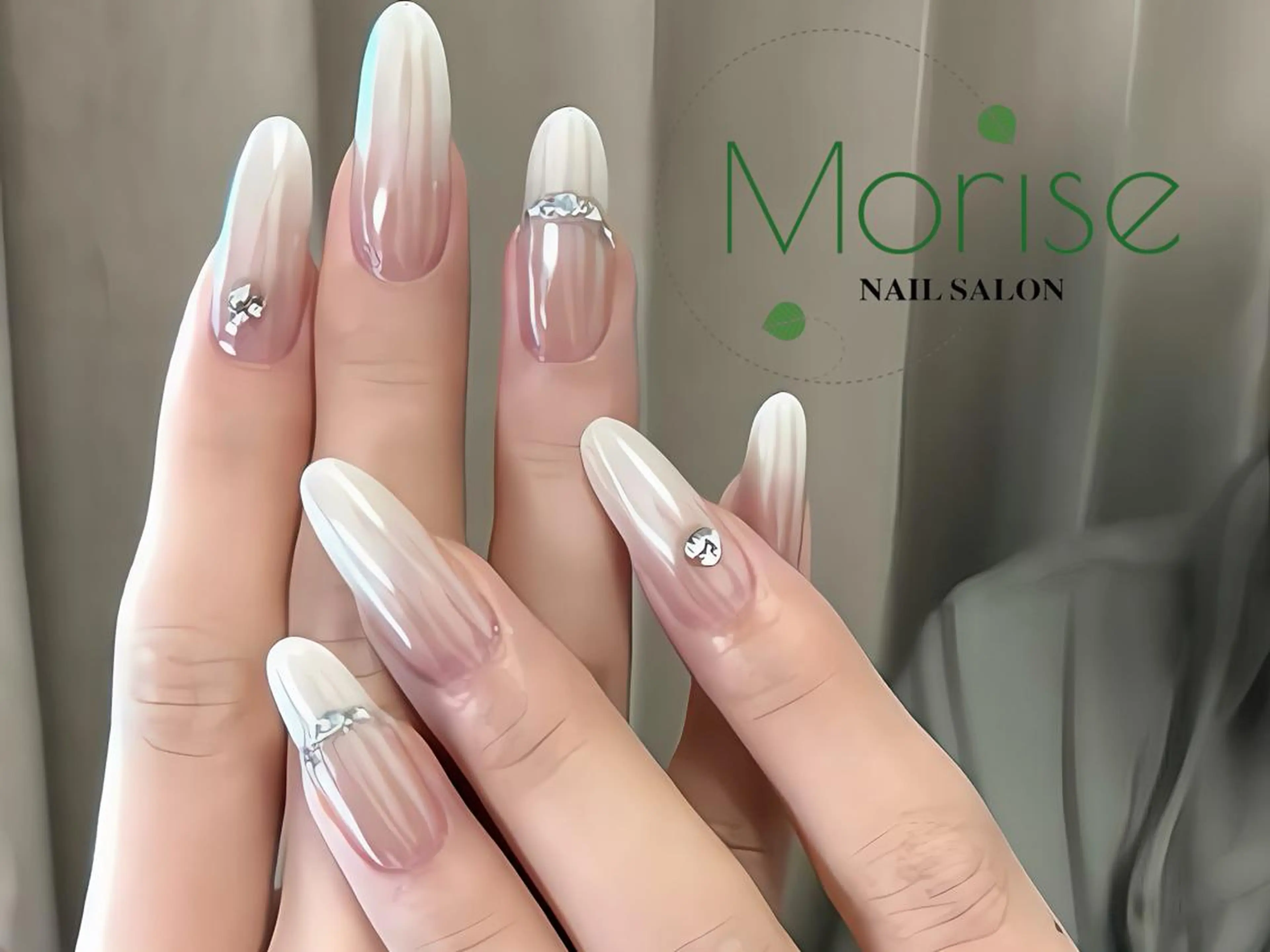 ネイル 長さ出し フレンチネイル ジェルネイル ガラスフレンチ 韓国ネイル MoriseNail Jr研修💜イシダのネイルデザイン