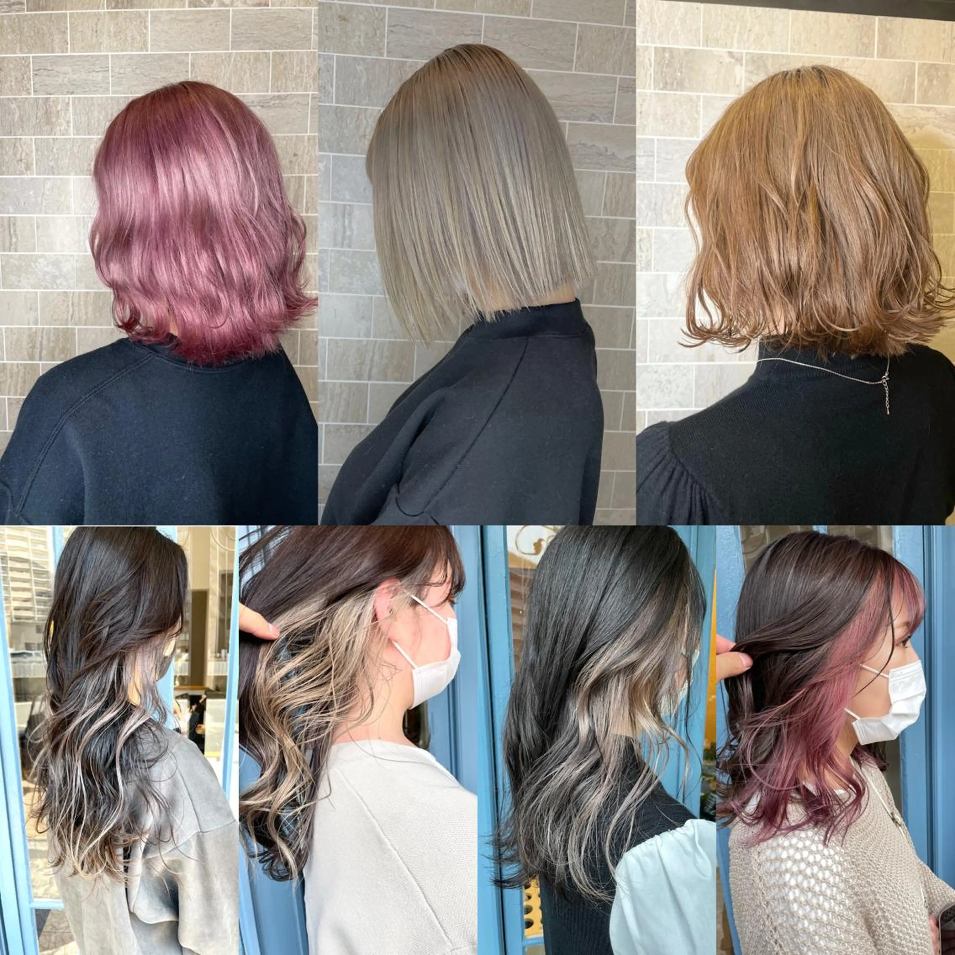 セミロング ヘアカラー トリートメント ブリーチ毛矯正.髪質 改善.髪にドラマをのヘアスタイル