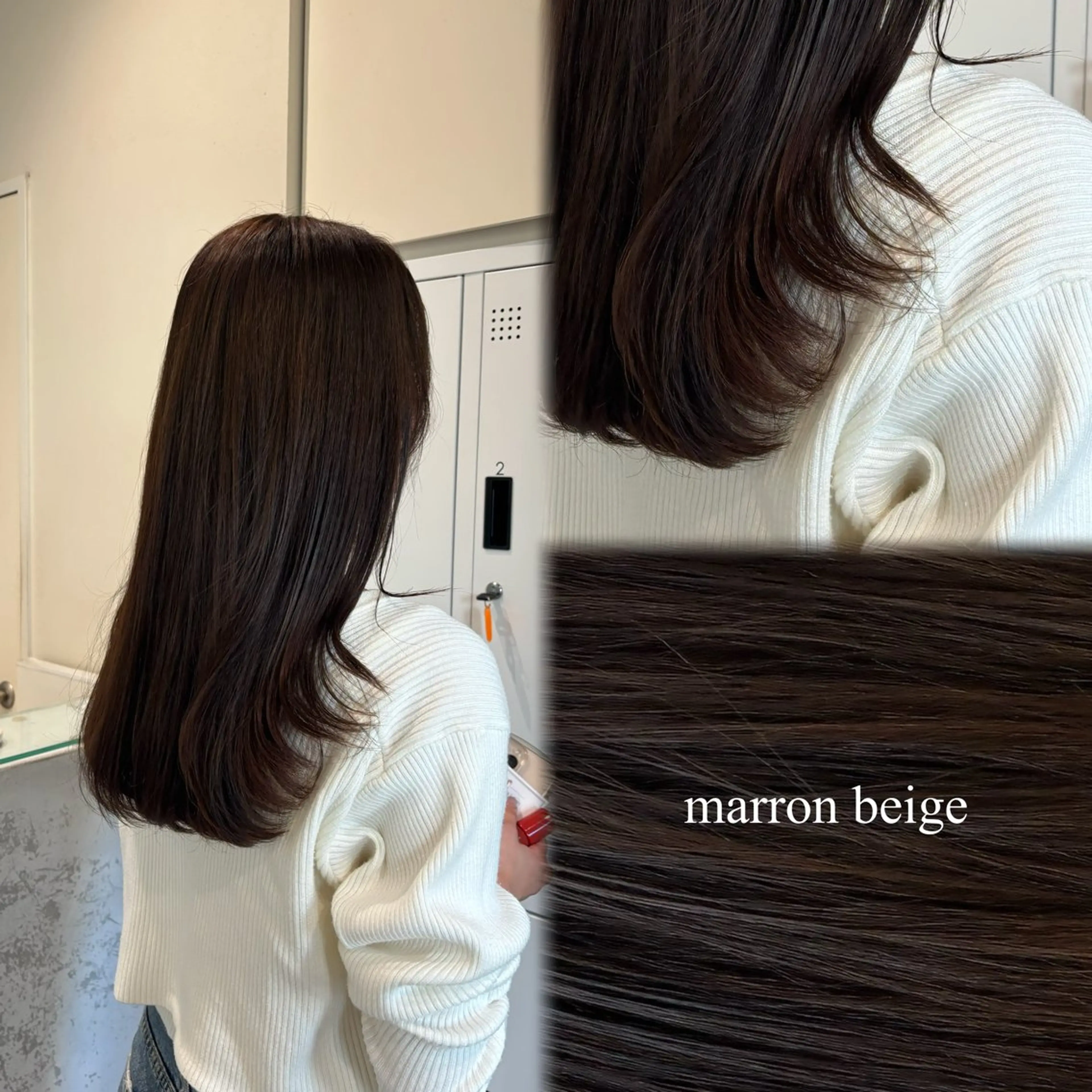 ロング カラー ベージュカラー 垢抜け小顔レイヤー オリーブ/スミレのヘアスタイル