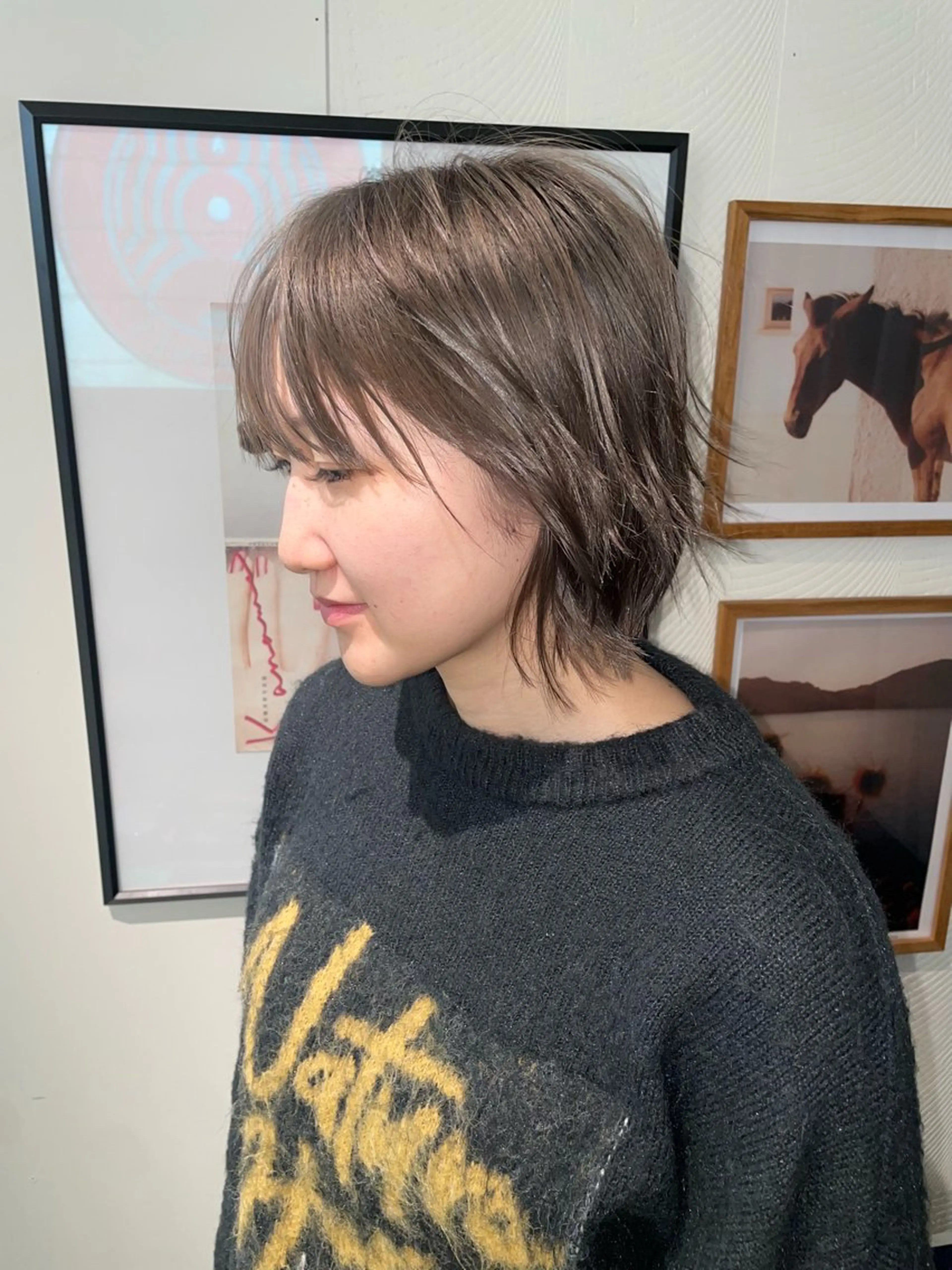 ショート カラー 透明感カラー ダブルカラー グレージュ オリーブグレージュ オリーブグレー デザインカラー★★★ Haco+shihoのヘアスタイル