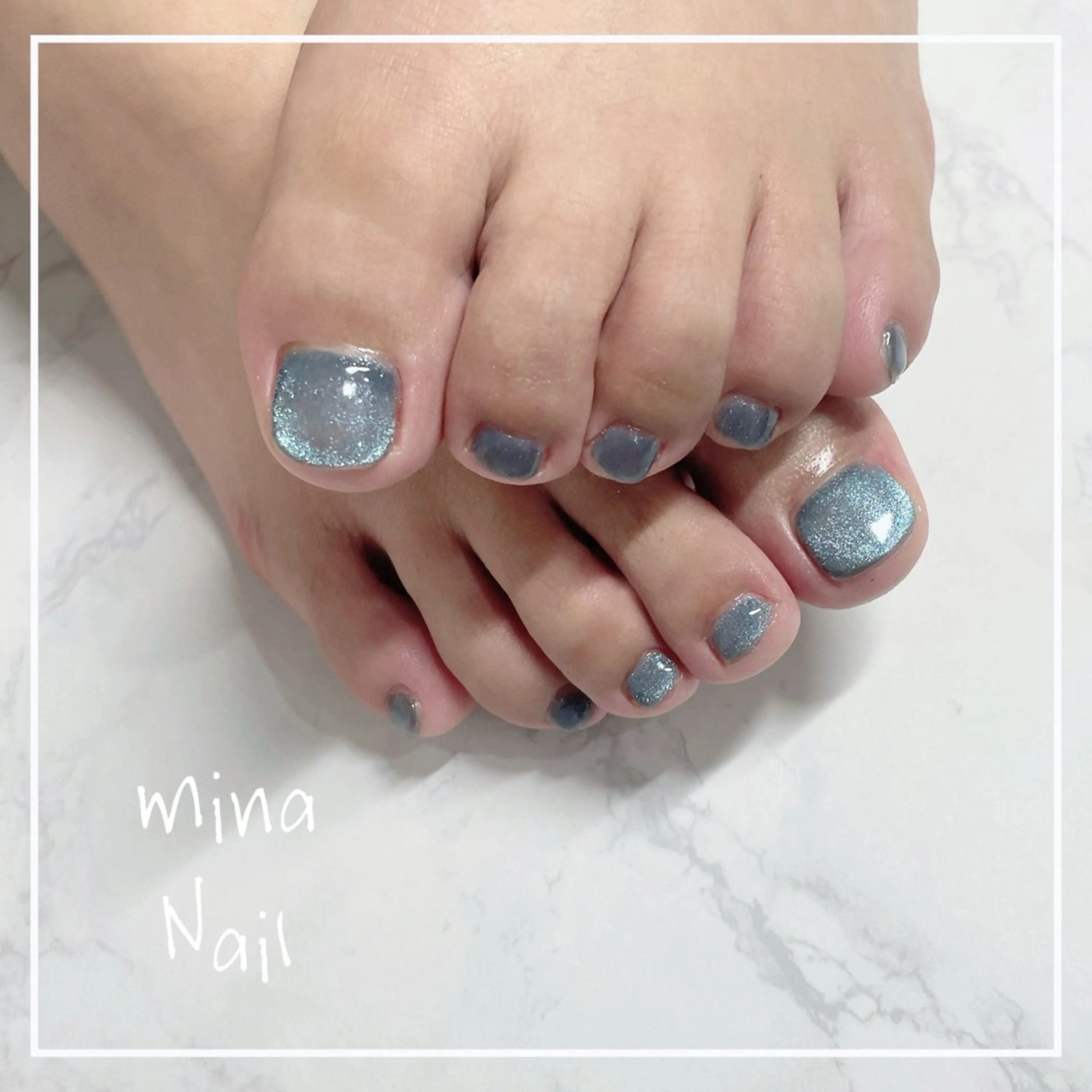 ネイル ブルー マグネットネイル ワンカラーネイル mina Nailのネイルデザイン