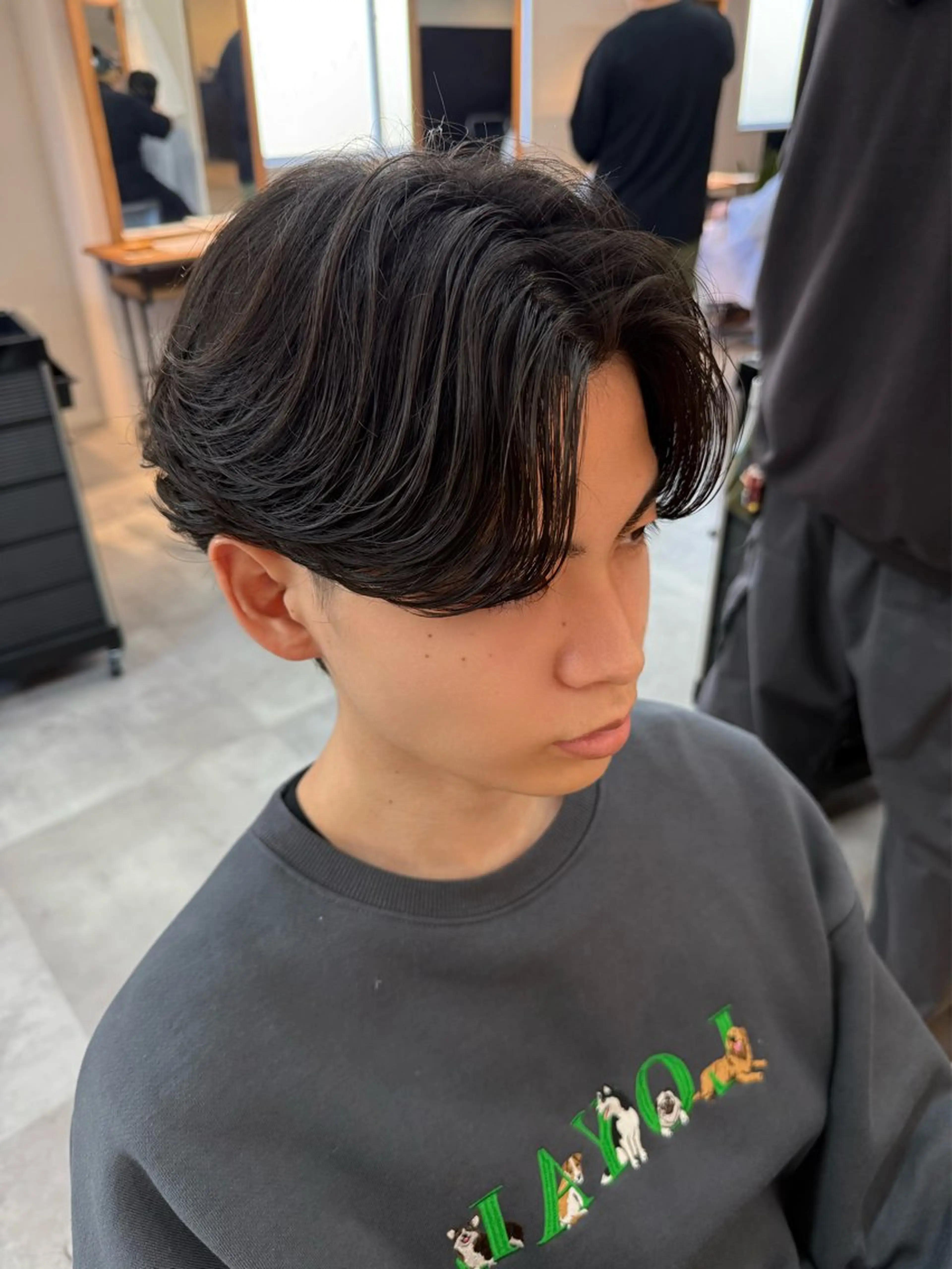 下田限定◎センターパートはシルエットから❤️🔥 【メンズカット ➕ ニュアンスパーマ】の写真