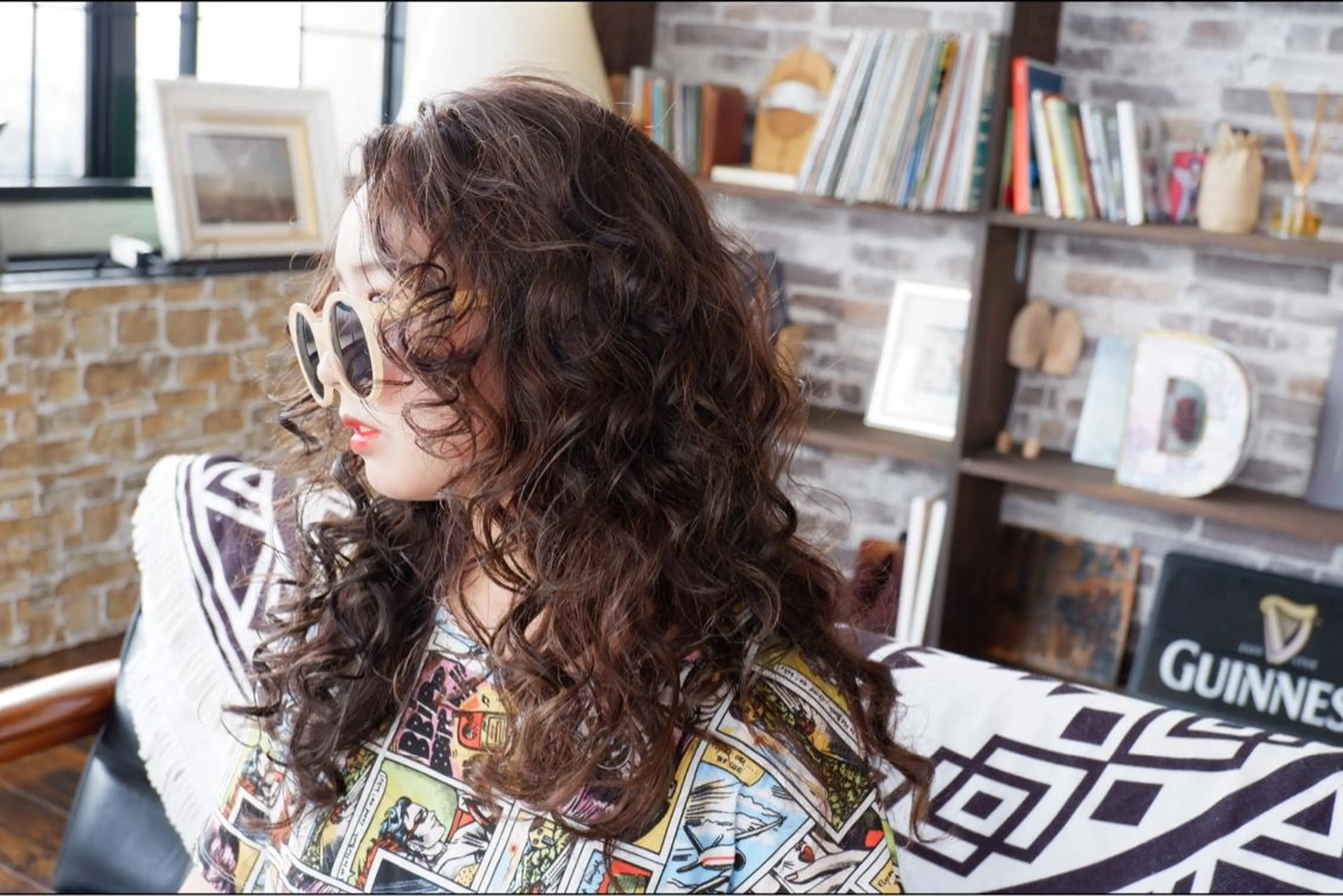 セミロング パーマ 横浜🍒ルーツカラー エクステ／RIEのヘアスタイル