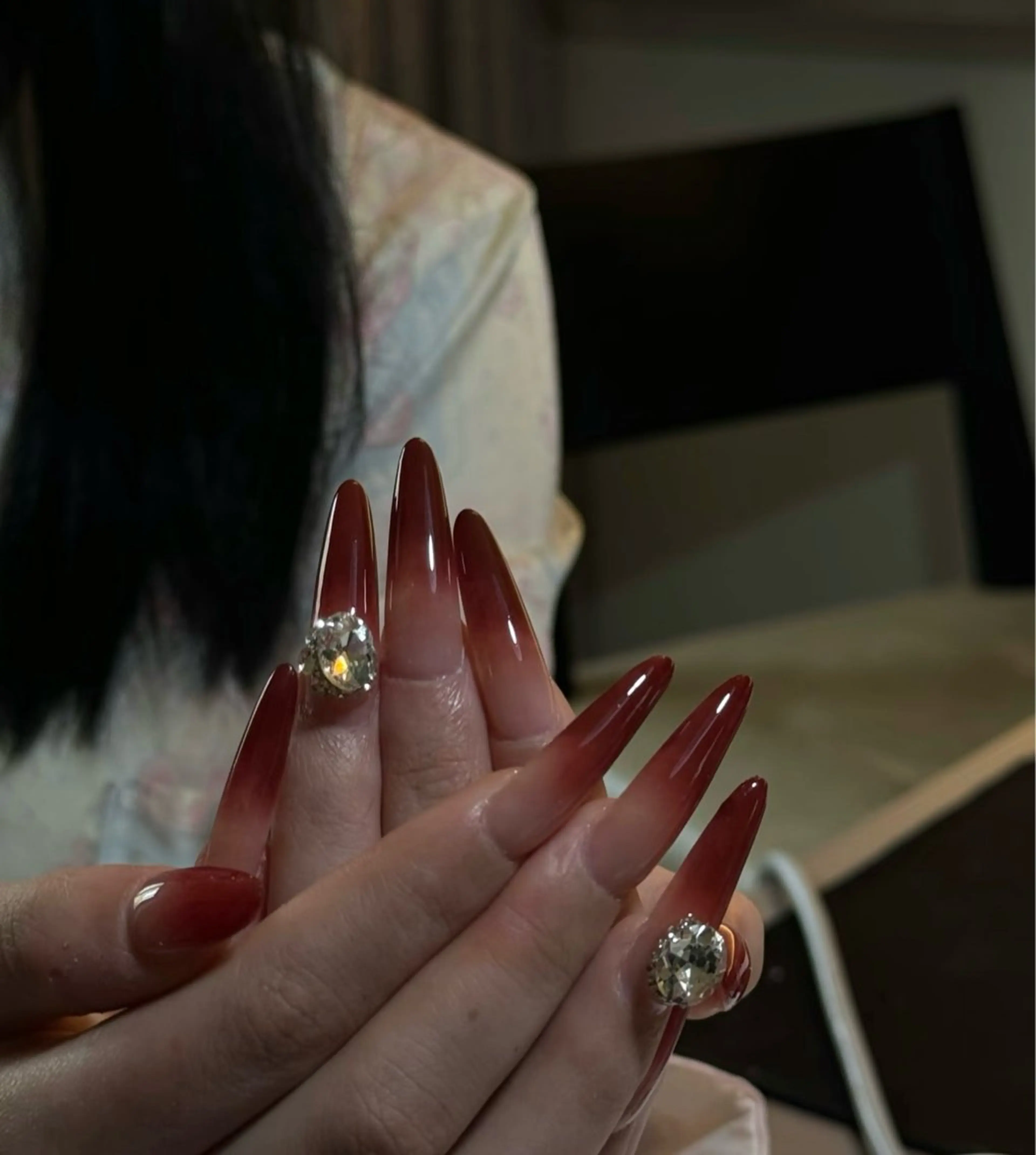 ロング めぐみのネイルサロン スタッフ練習のネイルデザイン