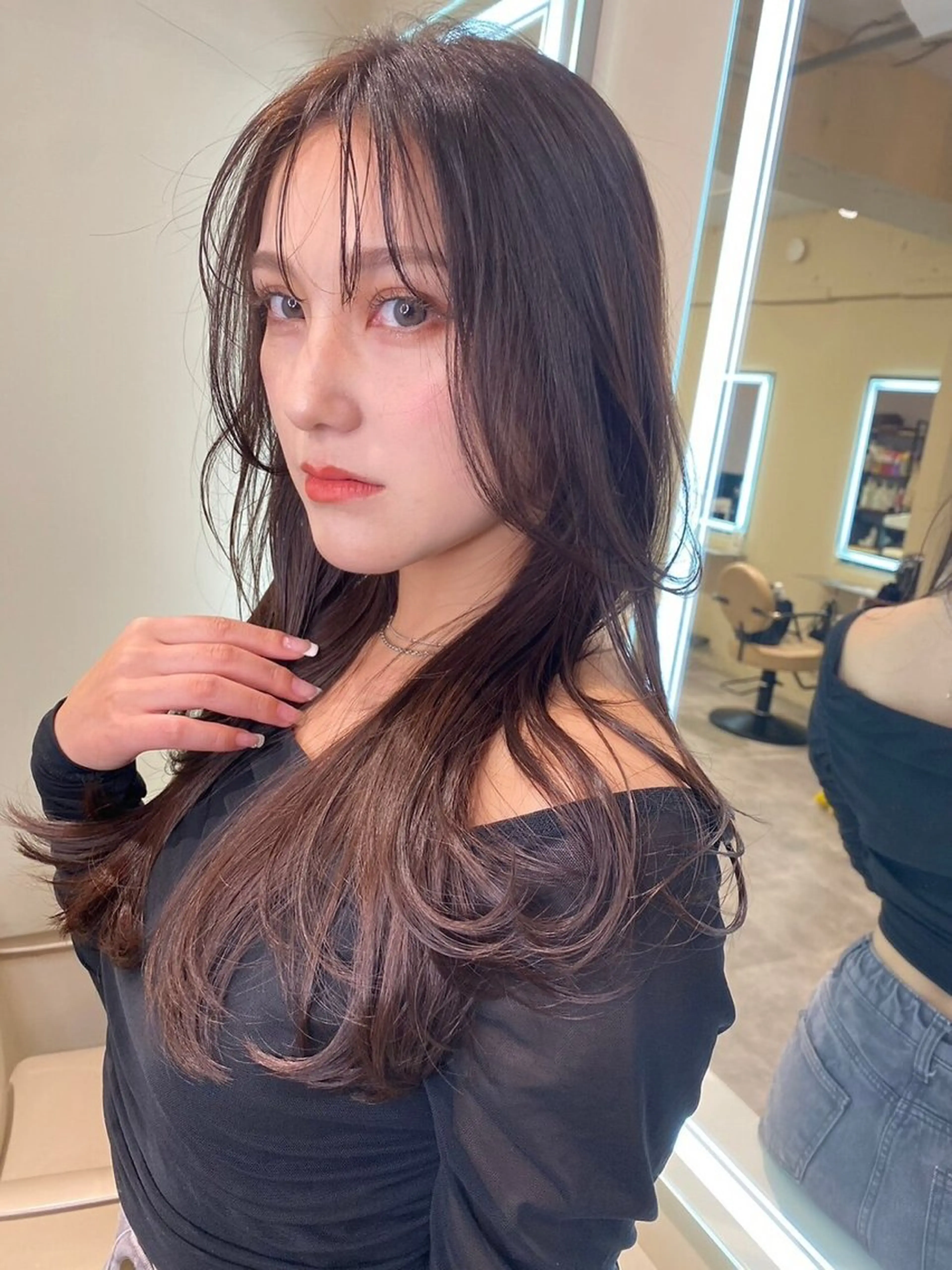 ロング カラー 縮毛矯正+モテカラー 🎀✨MIHOのヘアスタイル