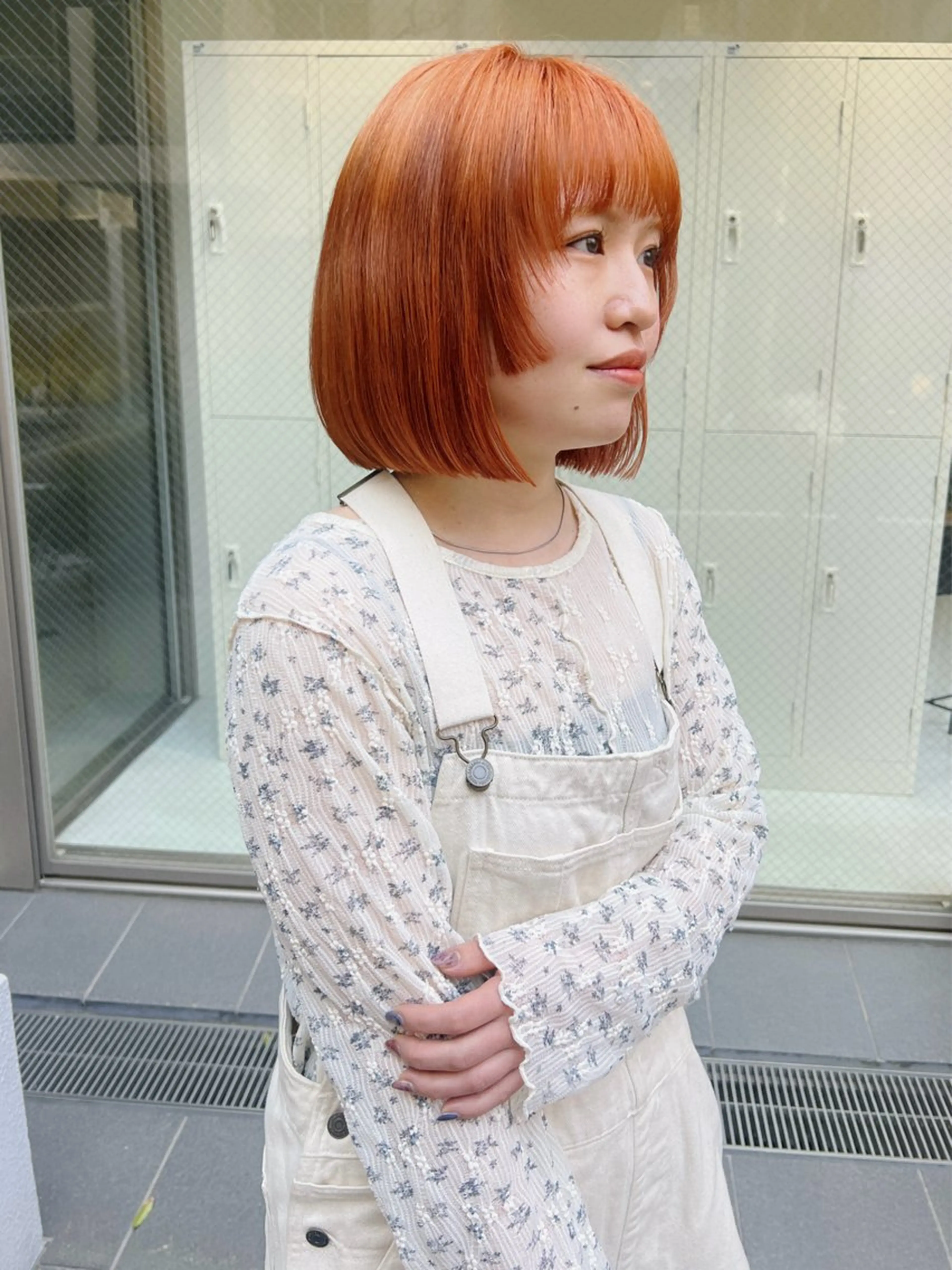 ショート カラー ボブ 顔周りカット 姫カット カット ヘアカラー 小顔ボブ jilblanカホのヘアスタイル